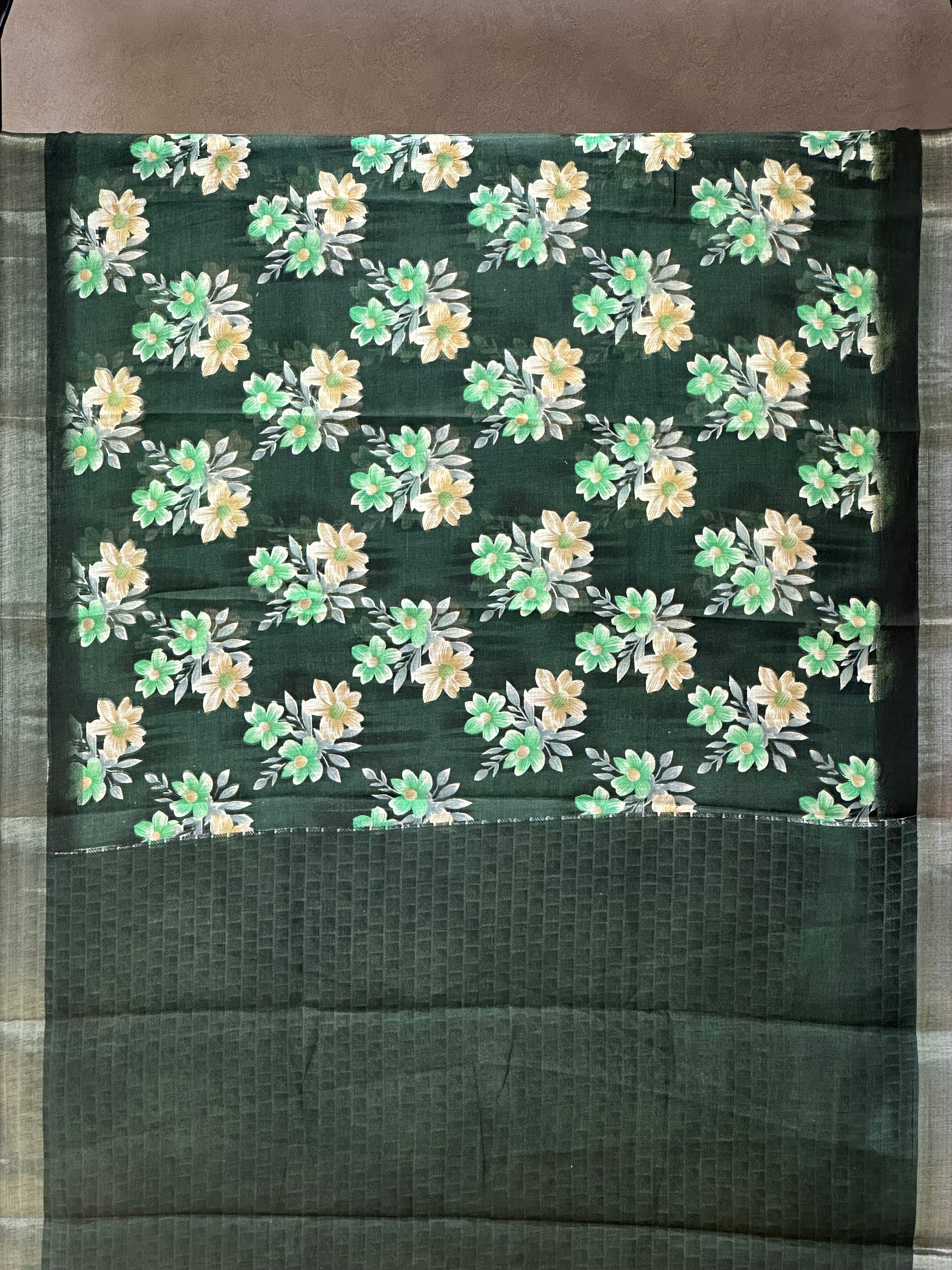 SEMI LINEN SAREE - 6222