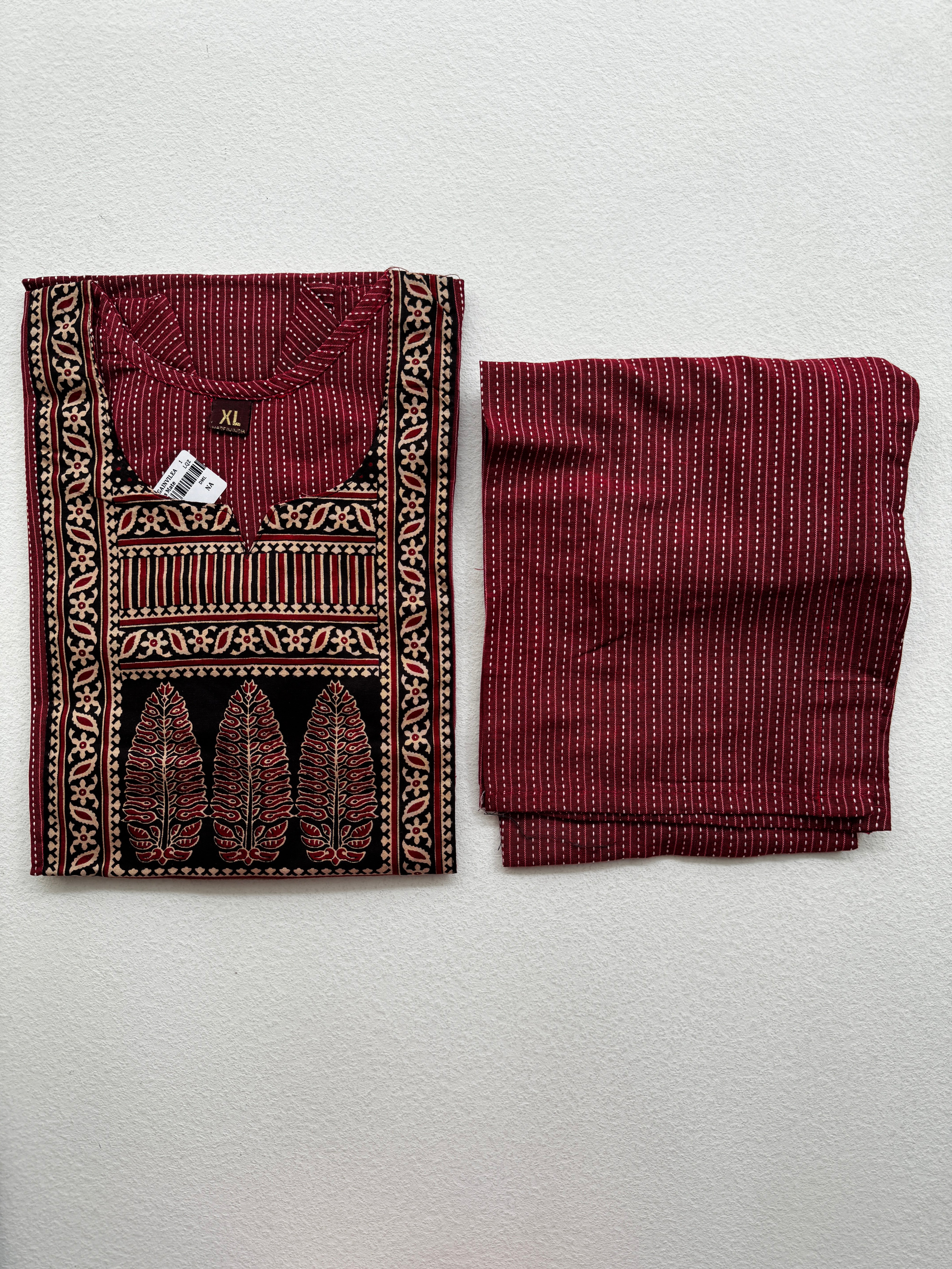 KANTHA KURTHI SET - RED