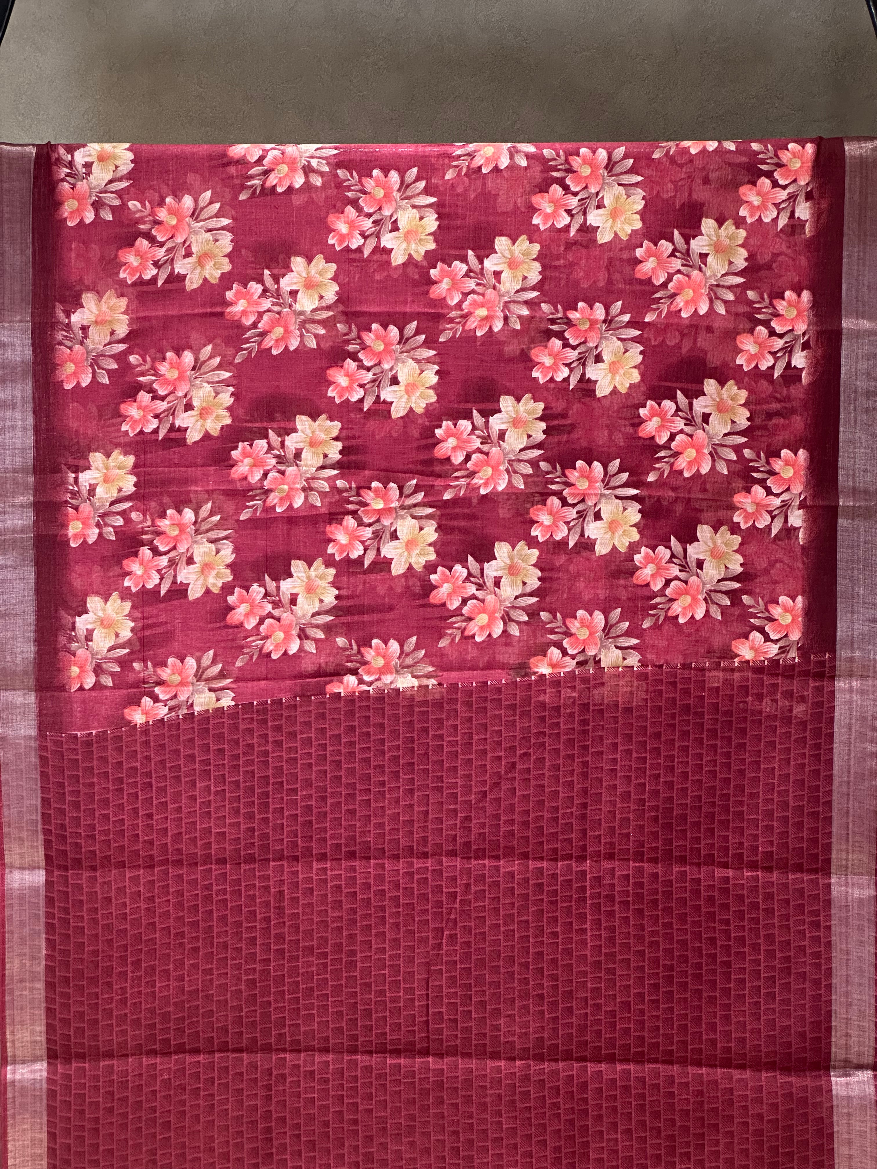 SEMI LINEN SAREE - 6222