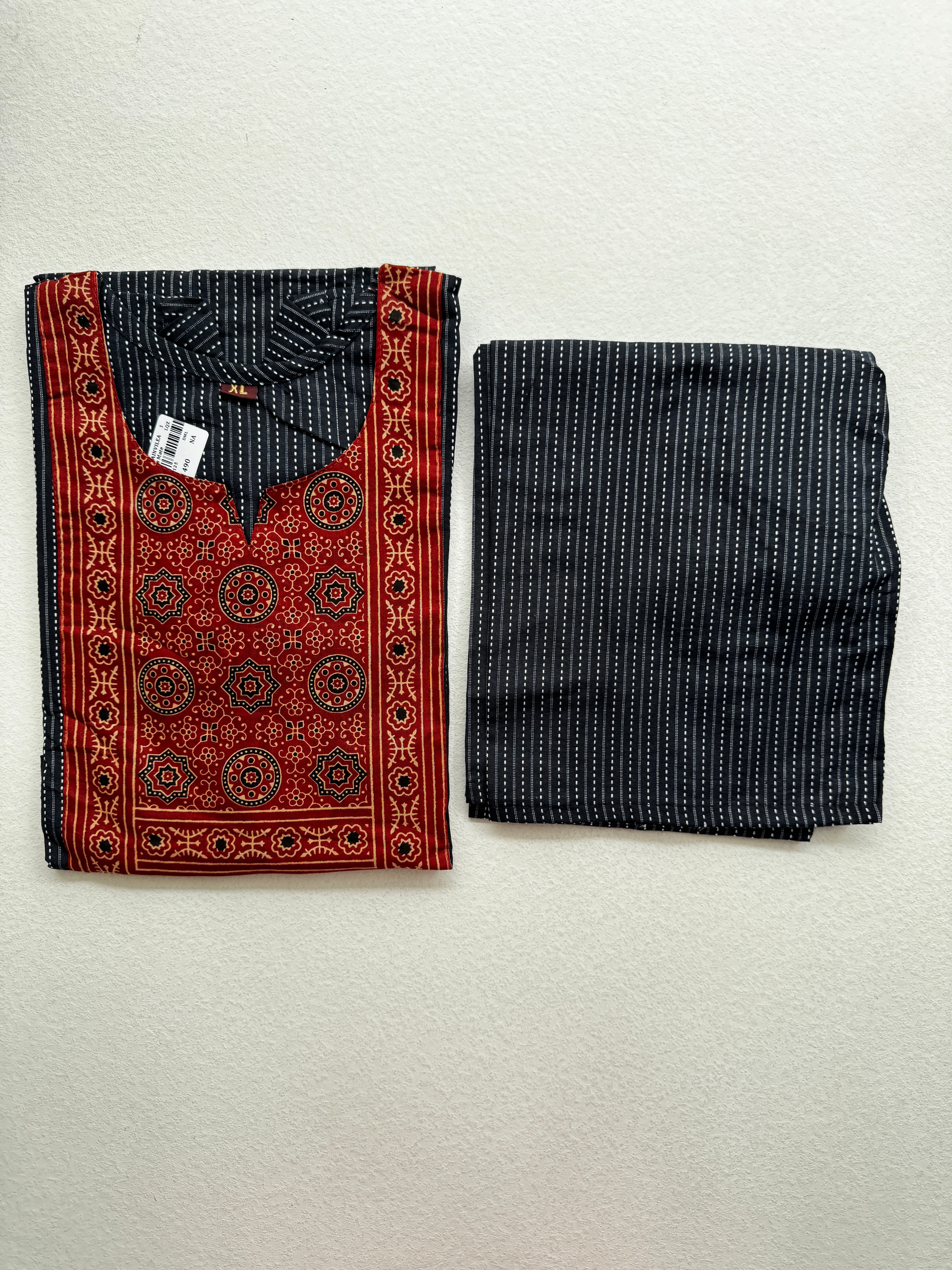 KANTHA KURTHI SET - BLUE