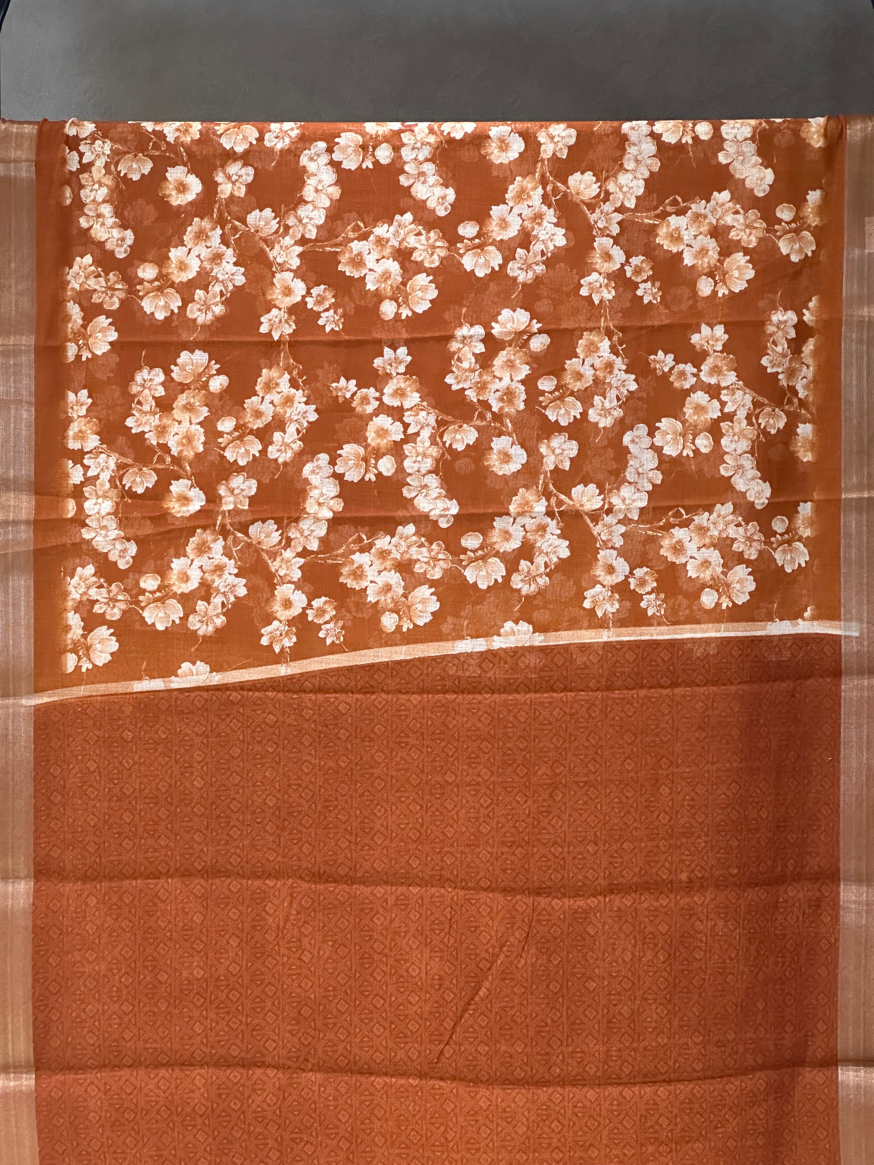 SEMI LINEN SAREE - 6203
