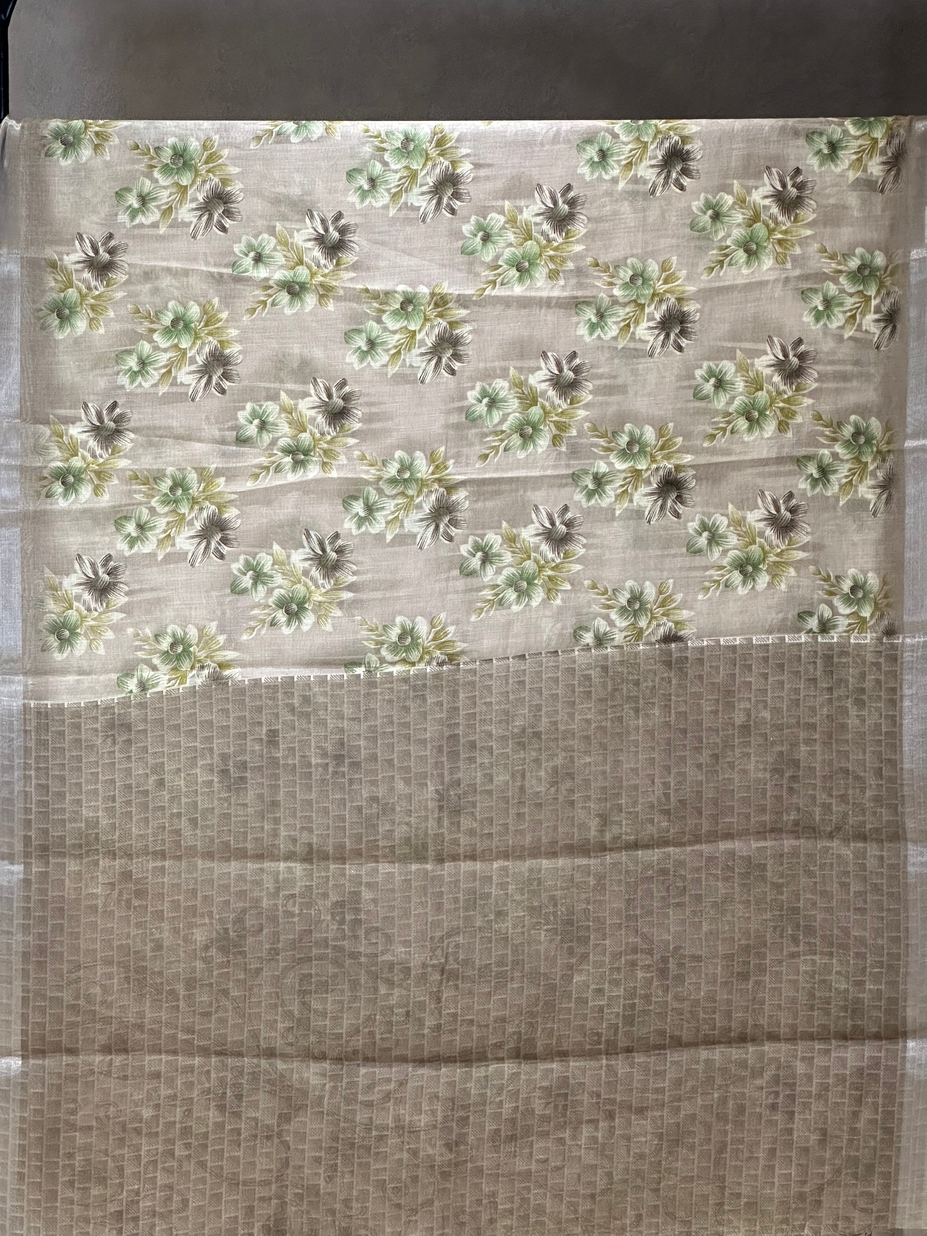 SEMI LINEN SAREE - 6208