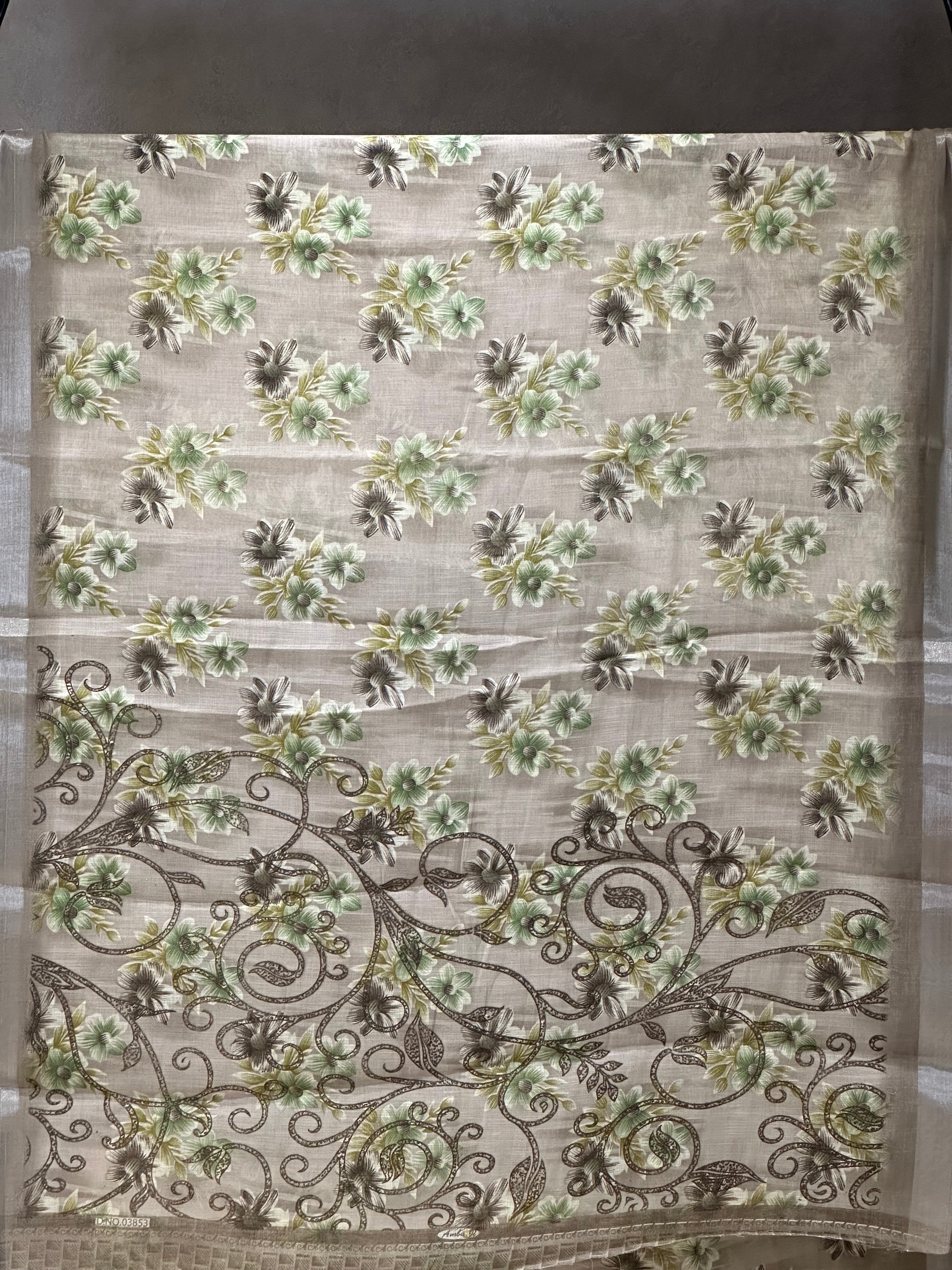 SEMI LINEN SAREE - 6208