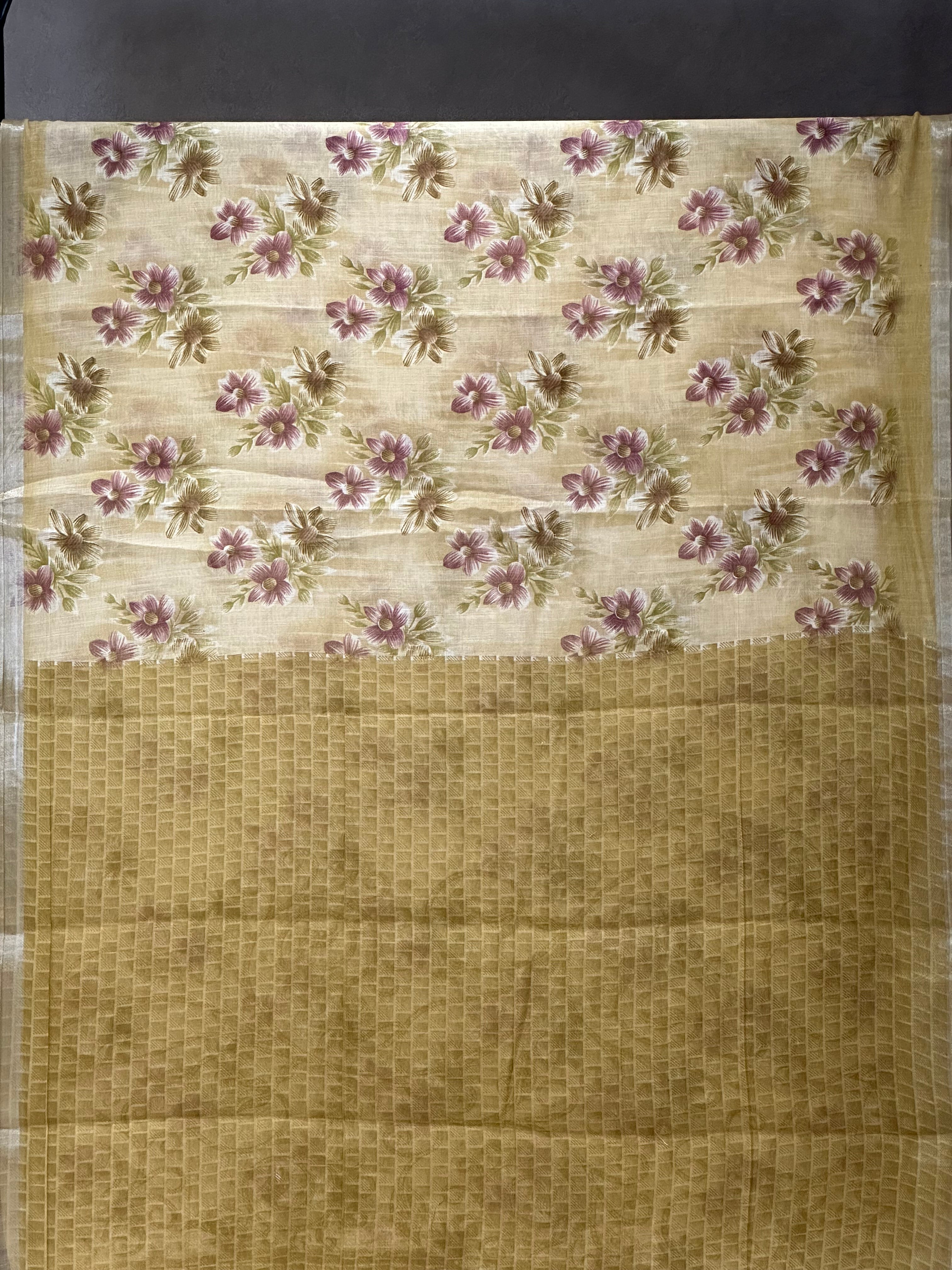 SEMI LINEN SAREE - 6208