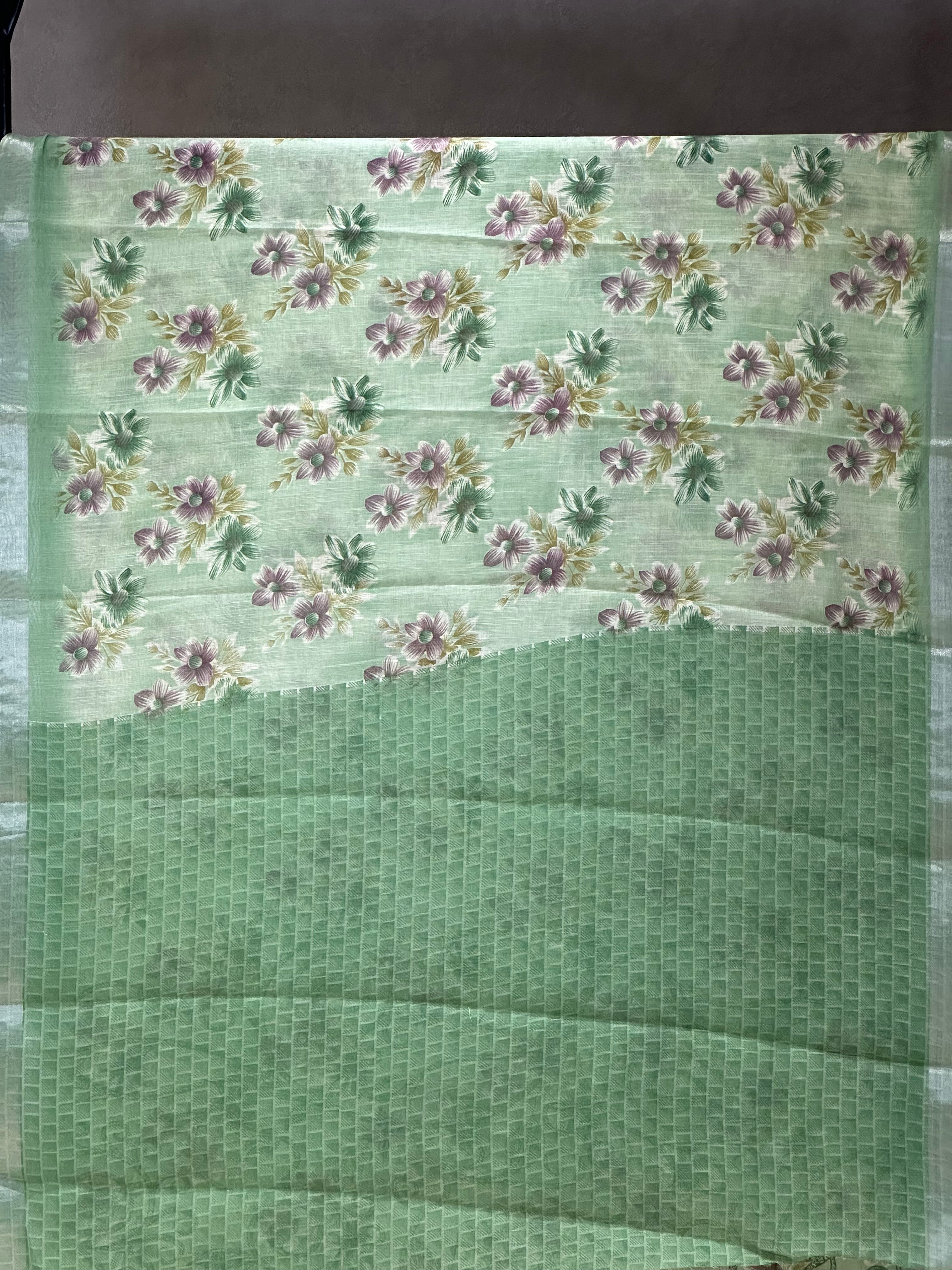 SEMI LINEN SAREE - 6208