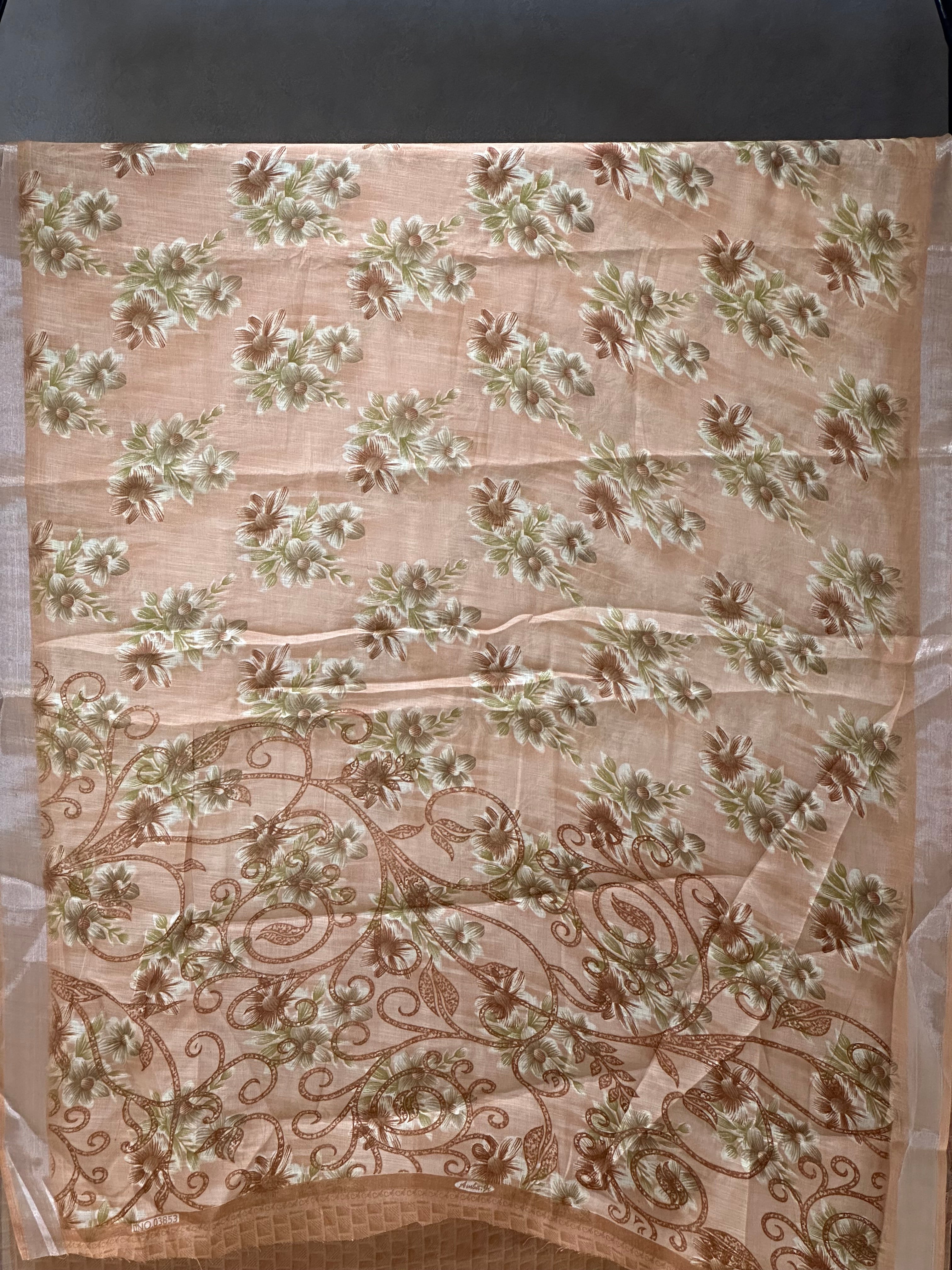 SEMI LINEN SAREE - 6208