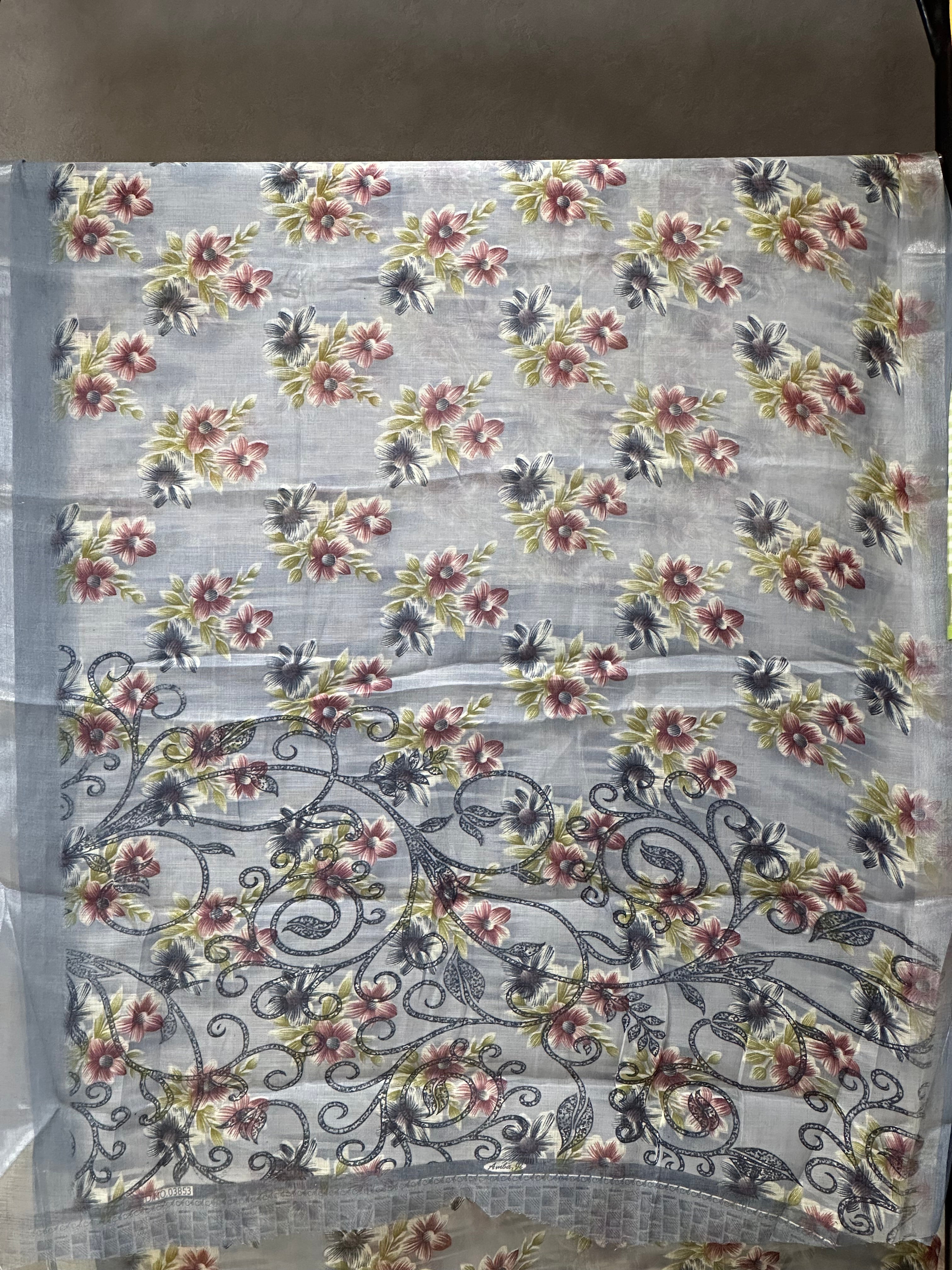 SEMI LINEN SAREE - 6208