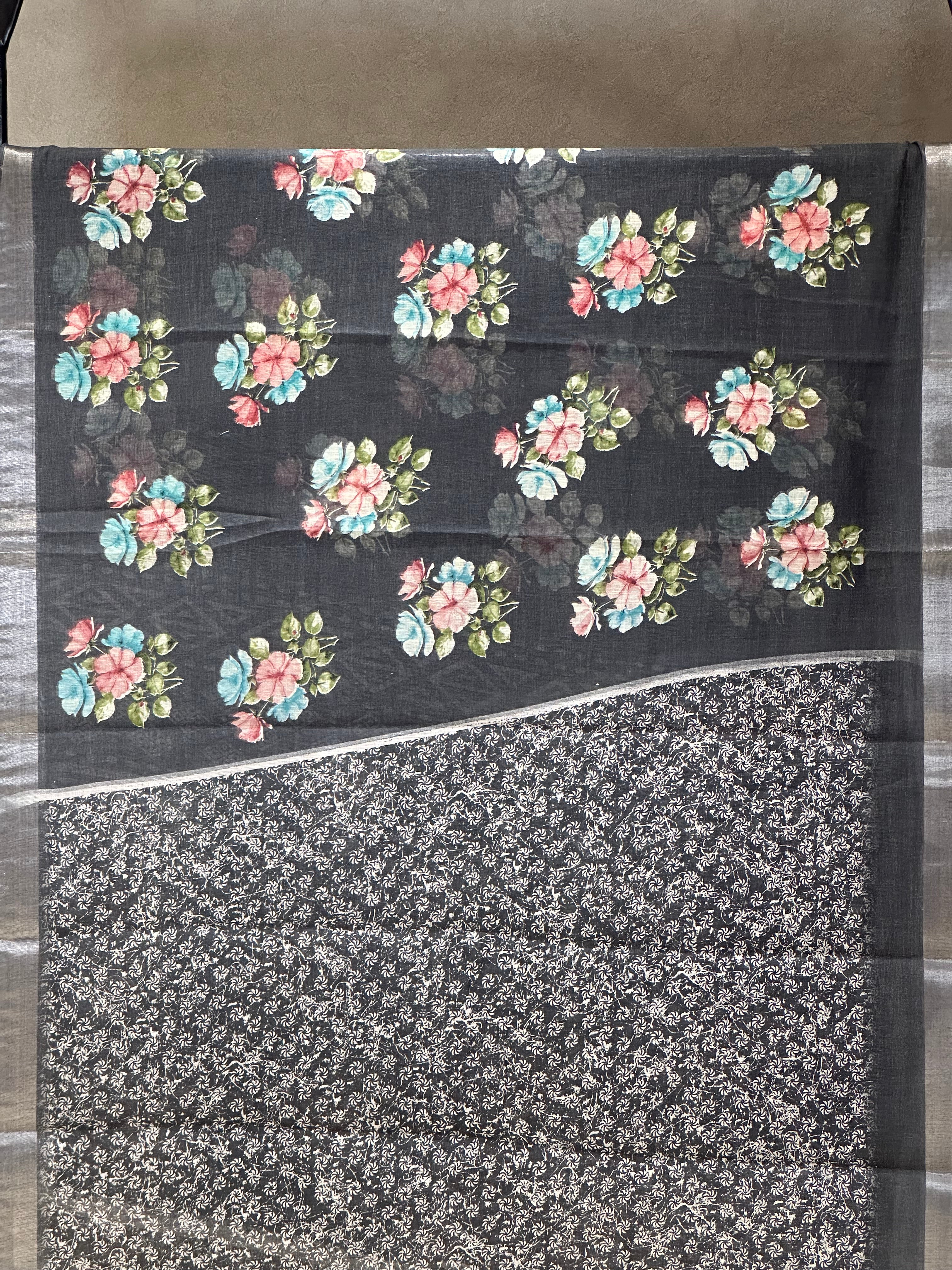 SEMI LINEN SAREE - 6205