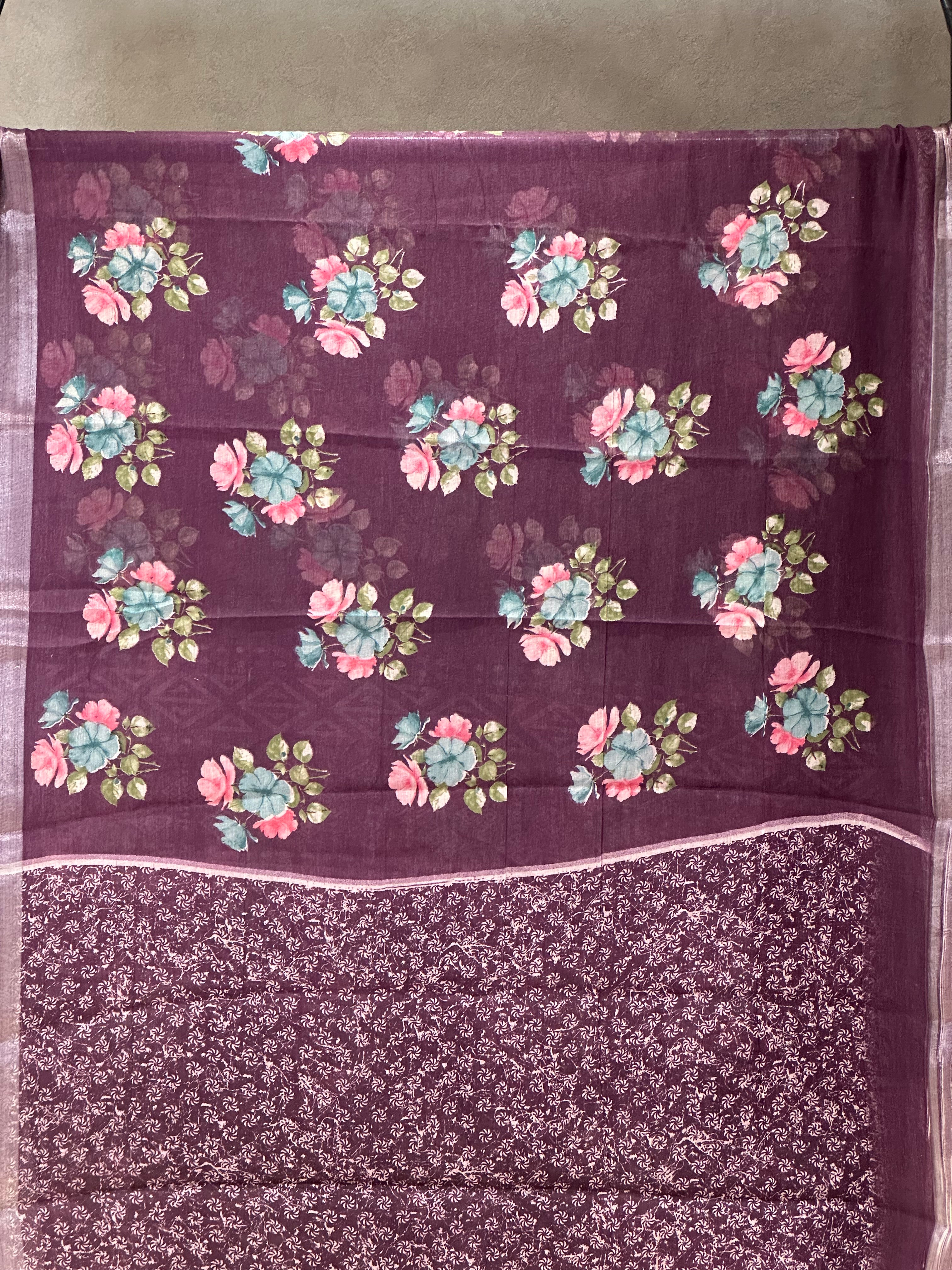 SEMI LINEN SAREE - 6205