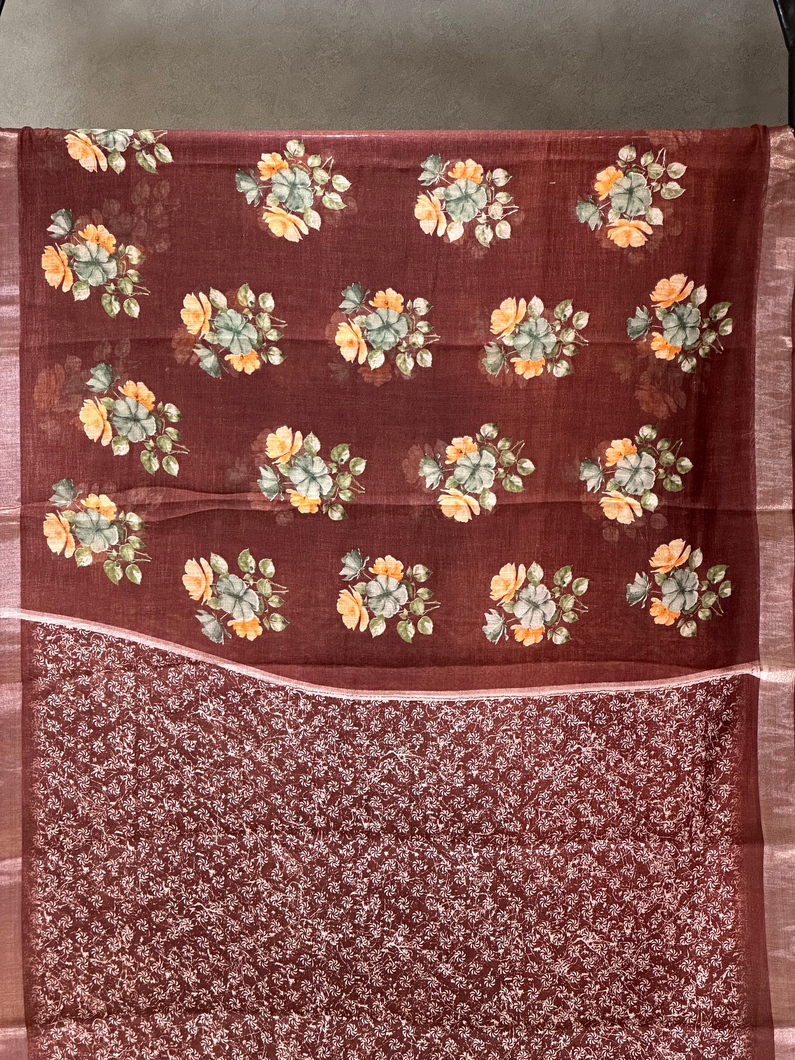 SEMI LINEN SAREE - 6205