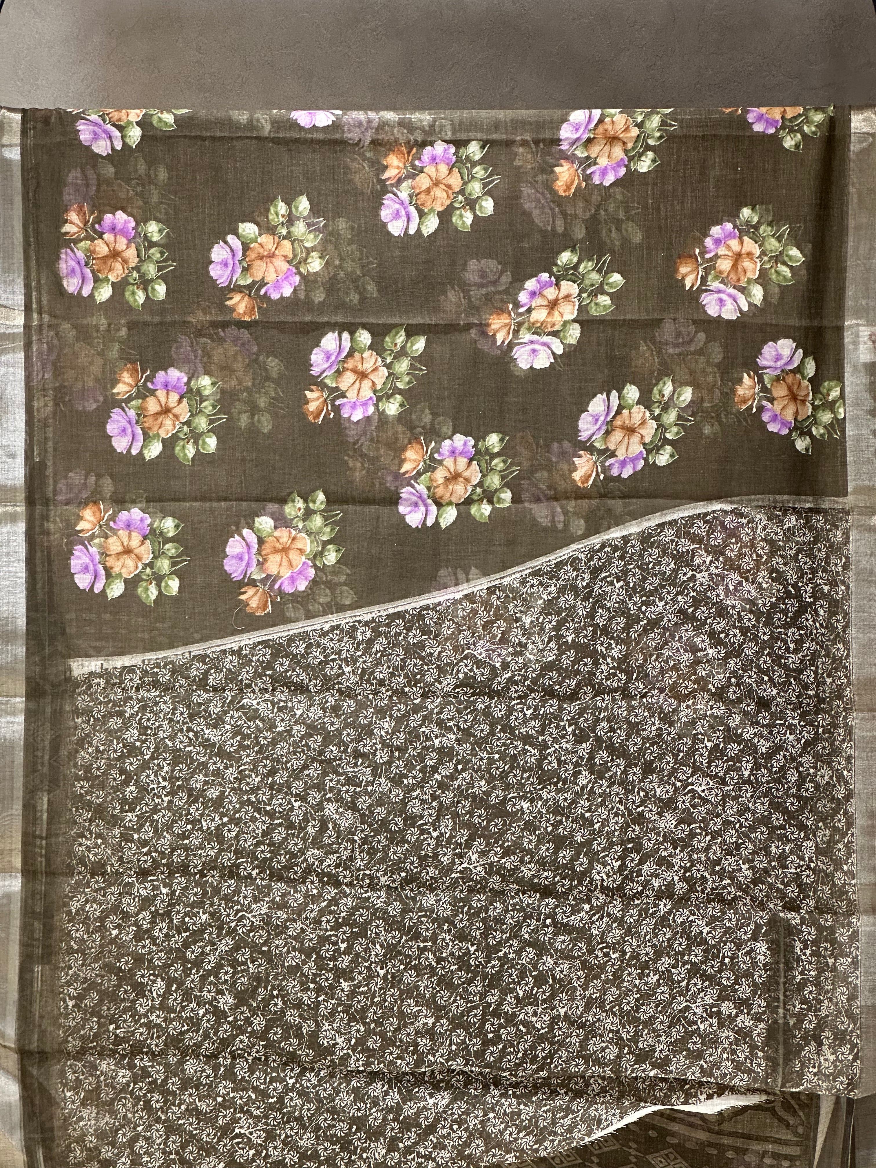 SEMI LINEN SAREE - 6205