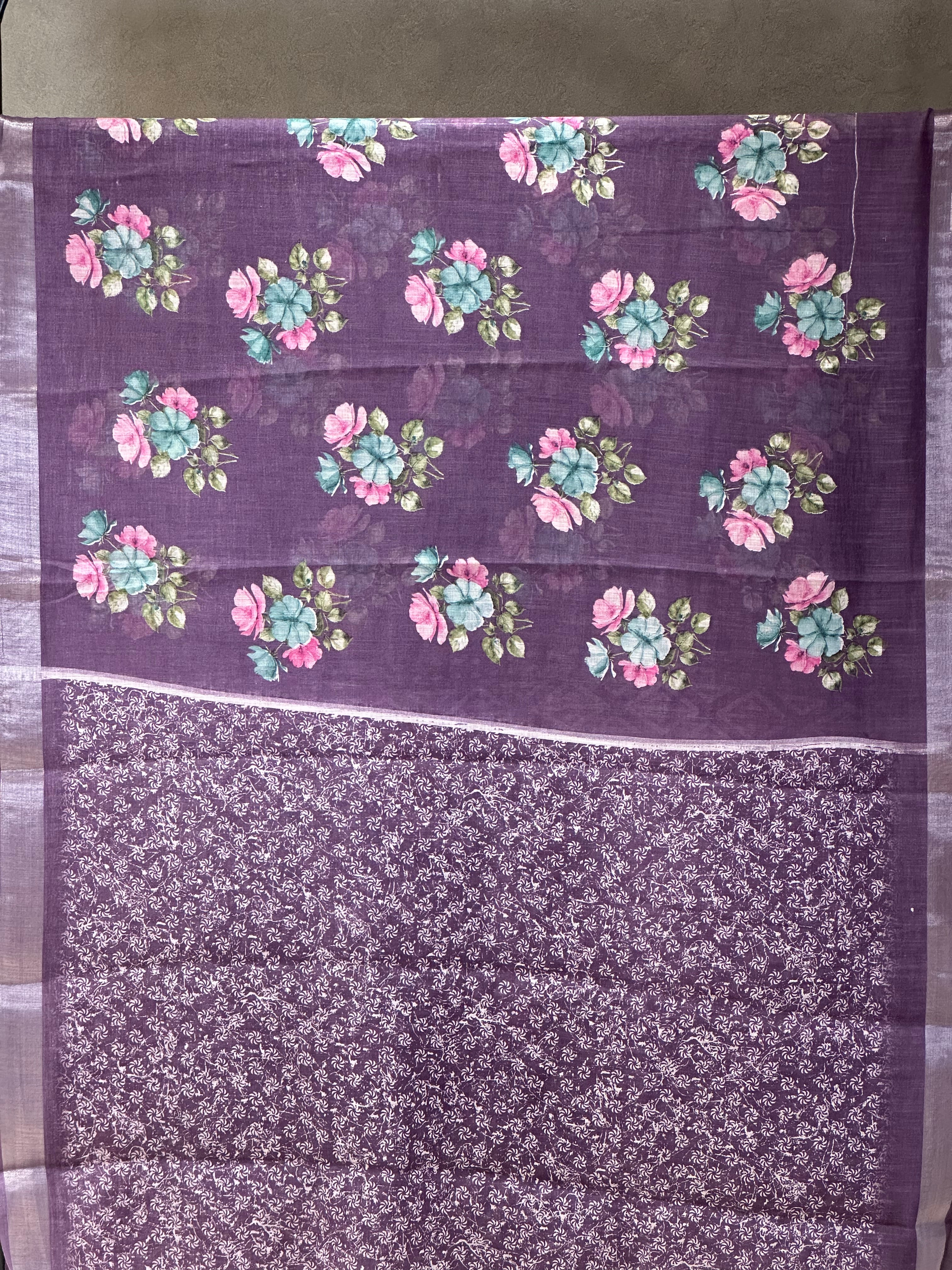 SEMI LINEN SAREE - 6205