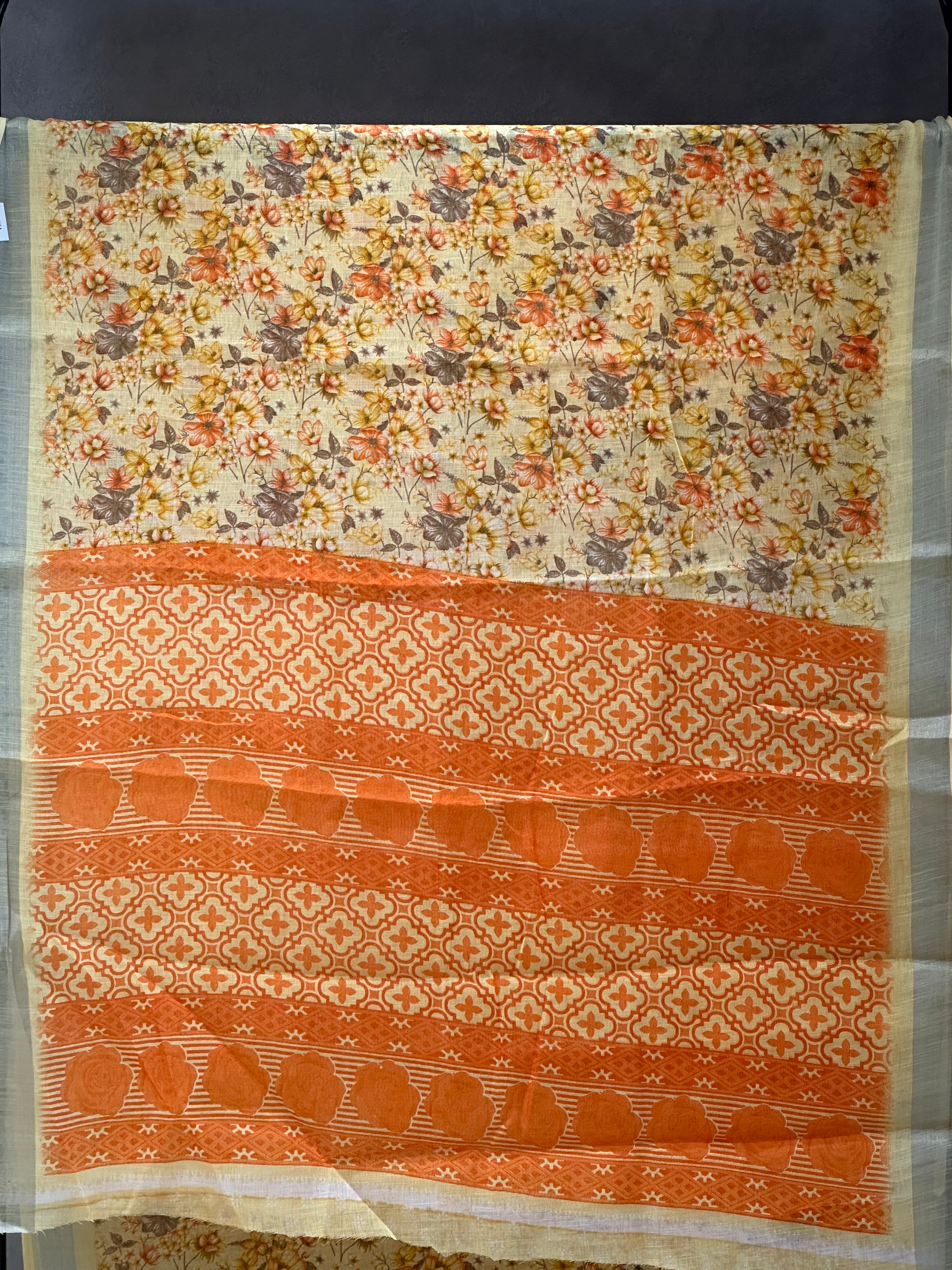 SEMI LINEN SAREE - 6180