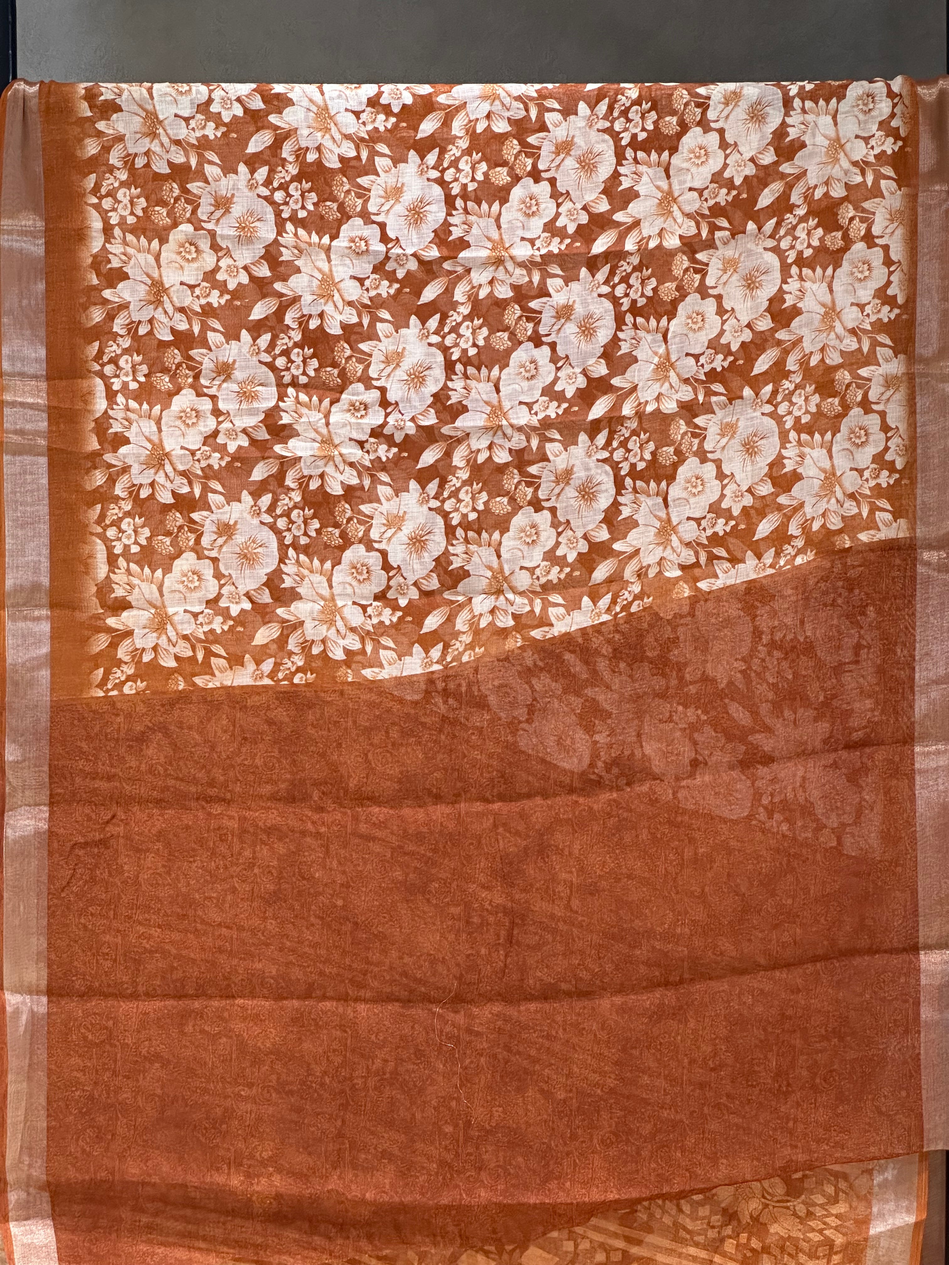 SEMI LINEN SAREE - 6193
