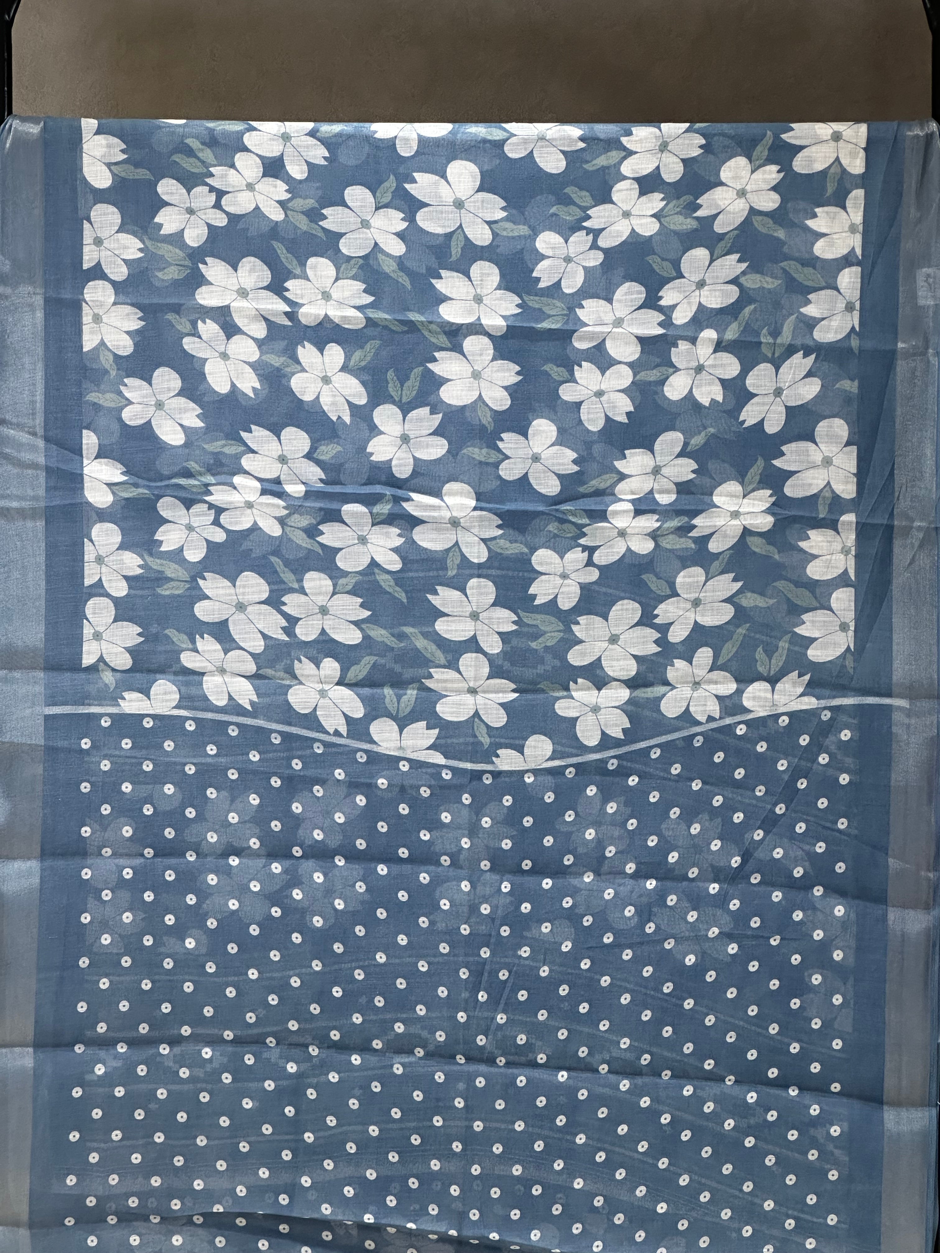 SEMI LINEN SAREE - 6223