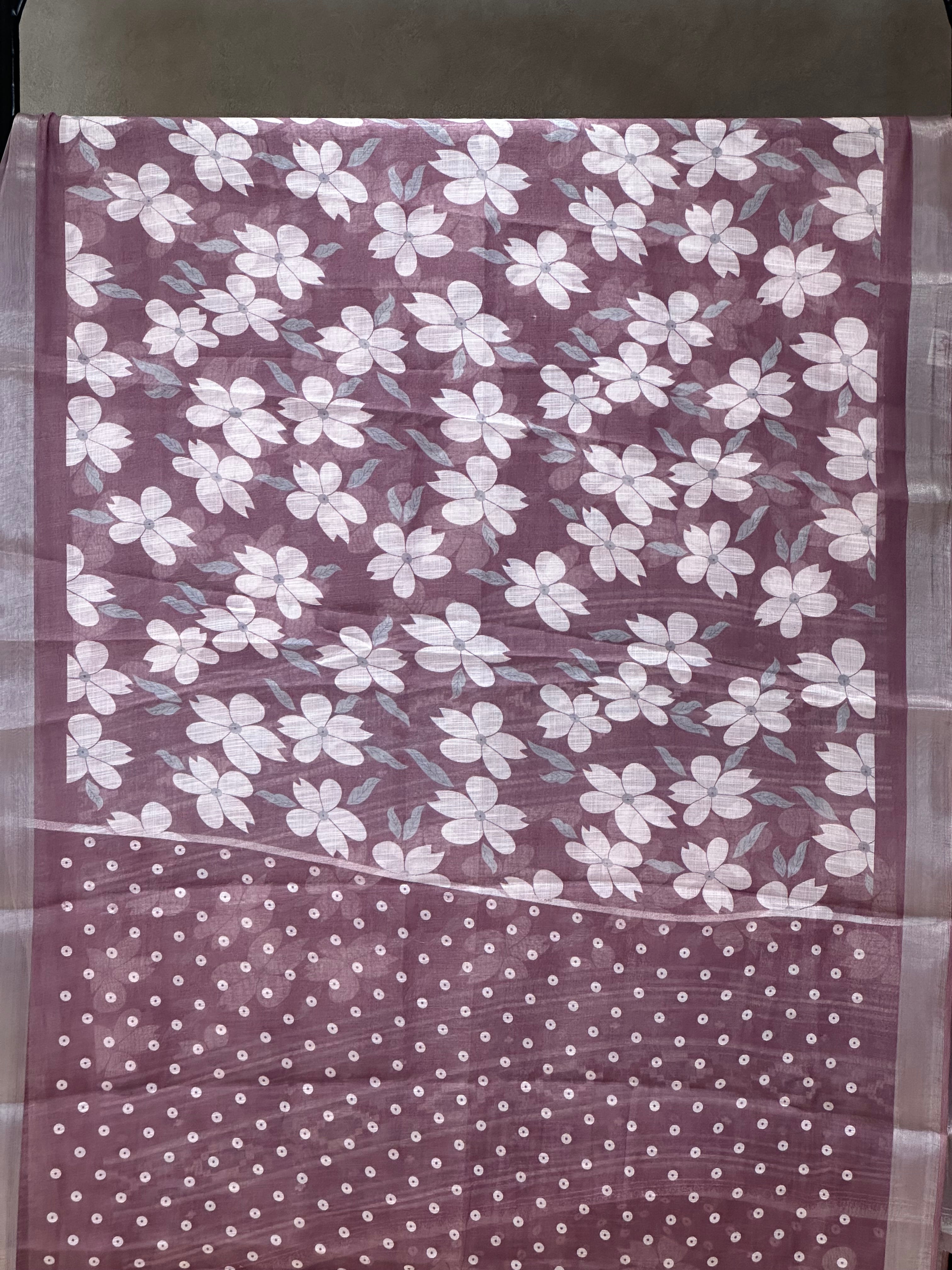 SEMI LINEN SAREE - 6223