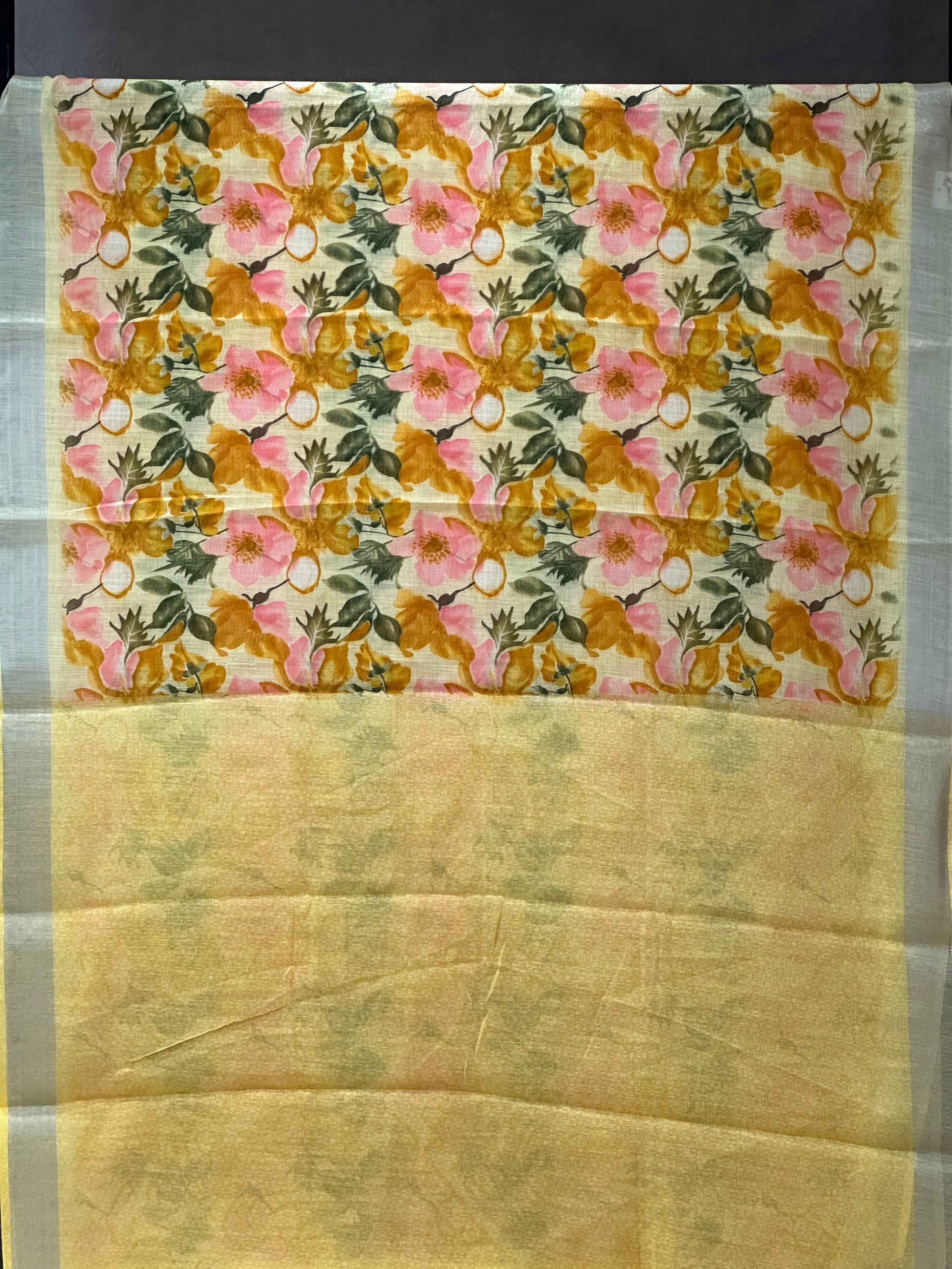 SEMI LINEN SAREE - 6227