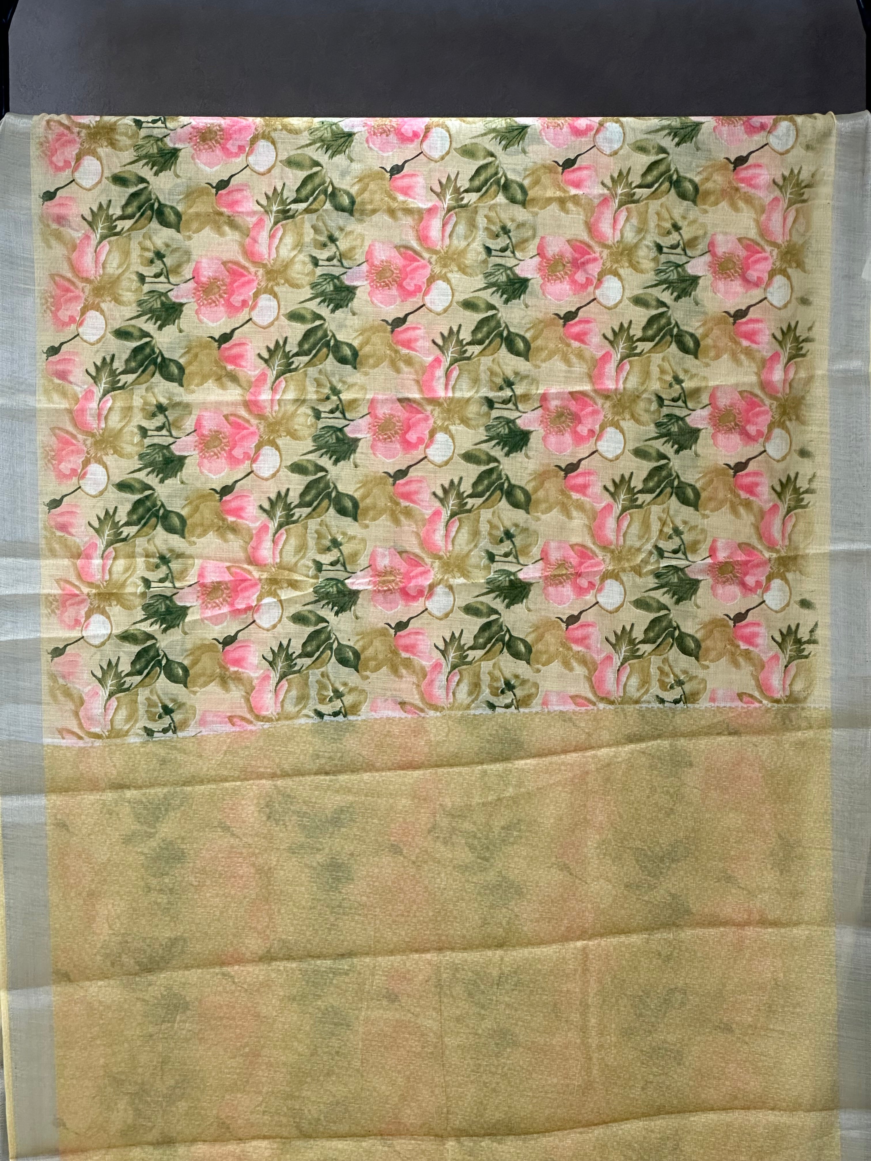 SEMI LINEN SAREE - 6227