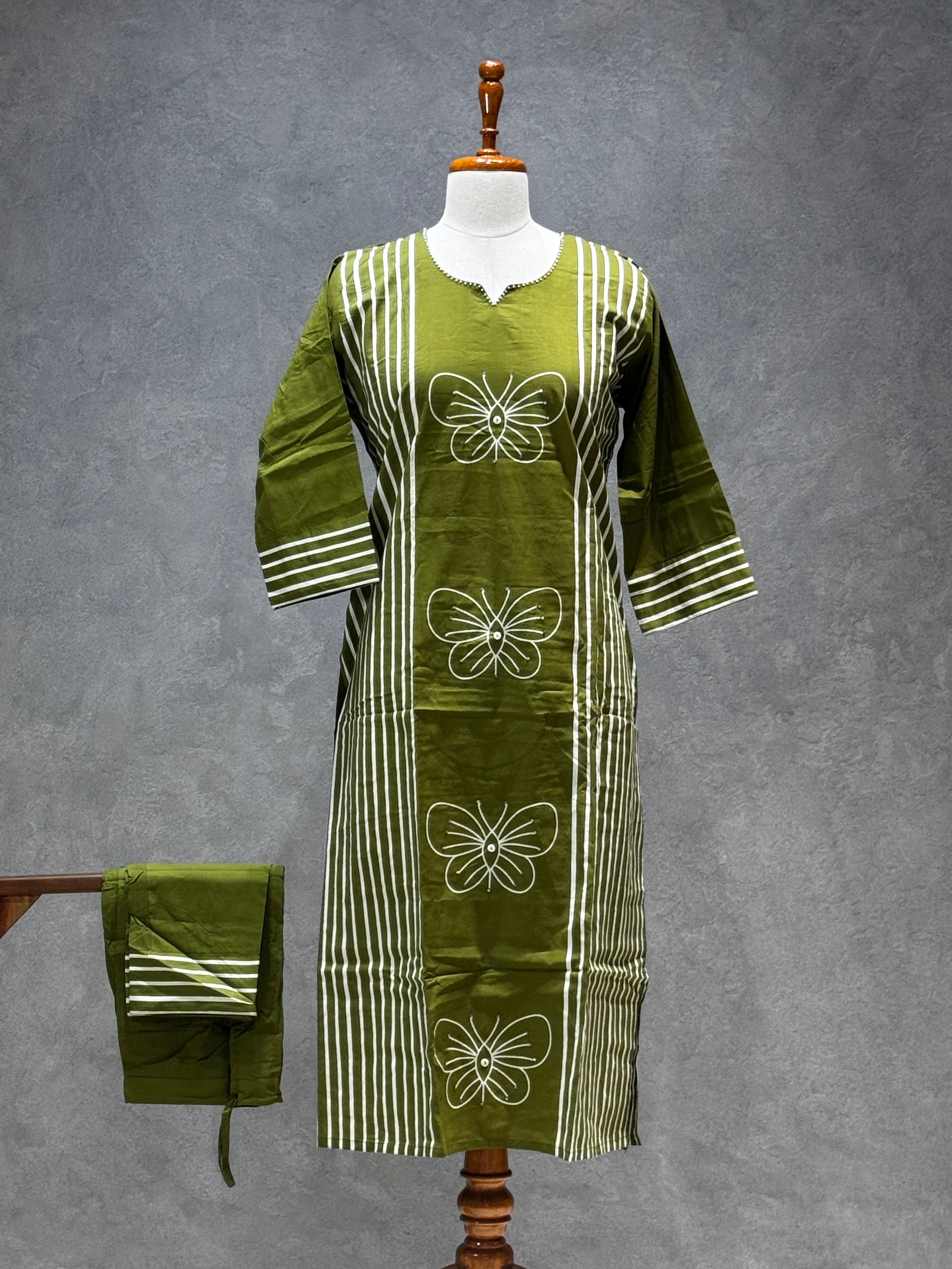 KURTHI SET (OLIVE GREEN)