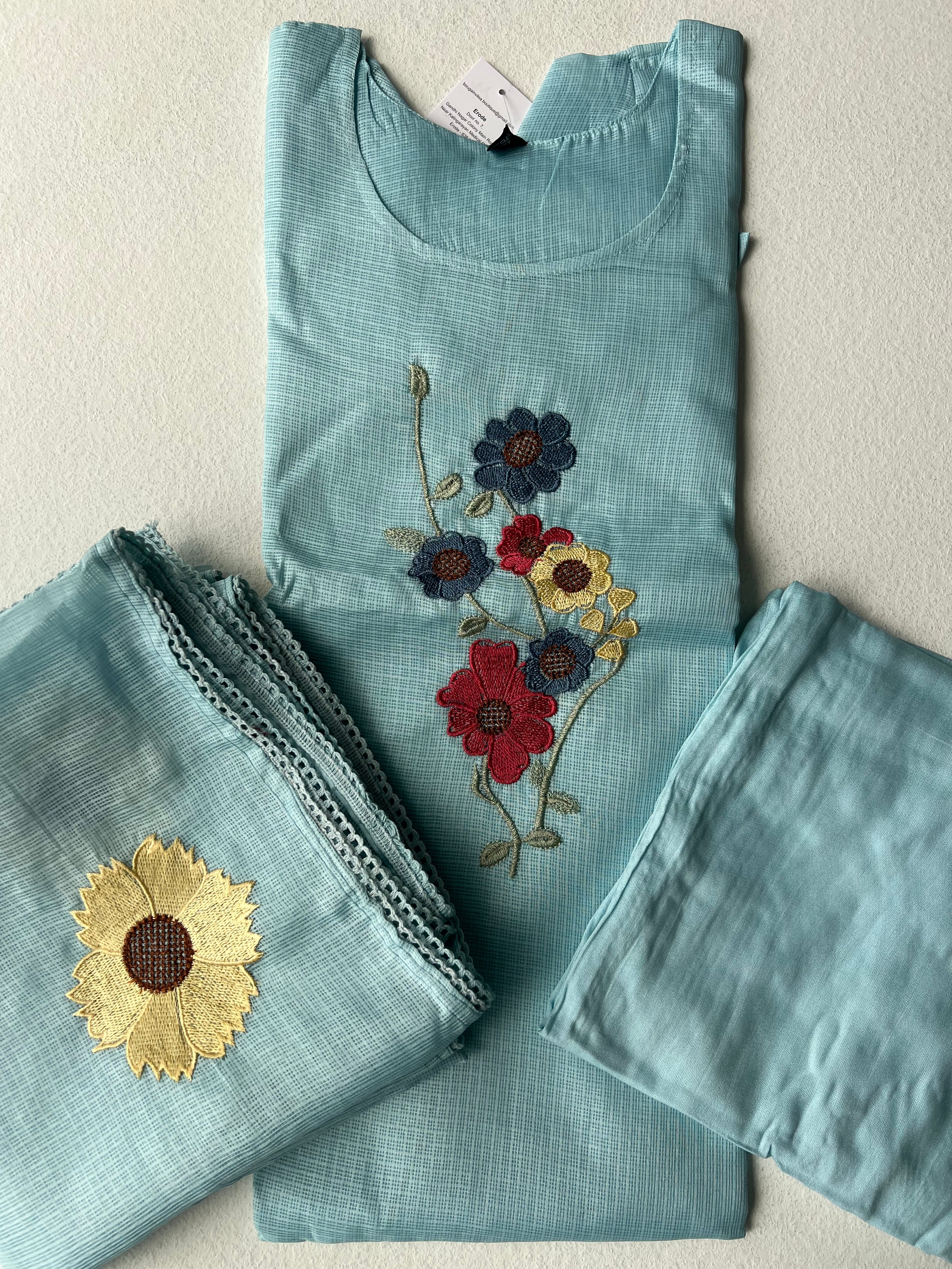KOTA PASTEL BLUE FLORAL EMBRODERY