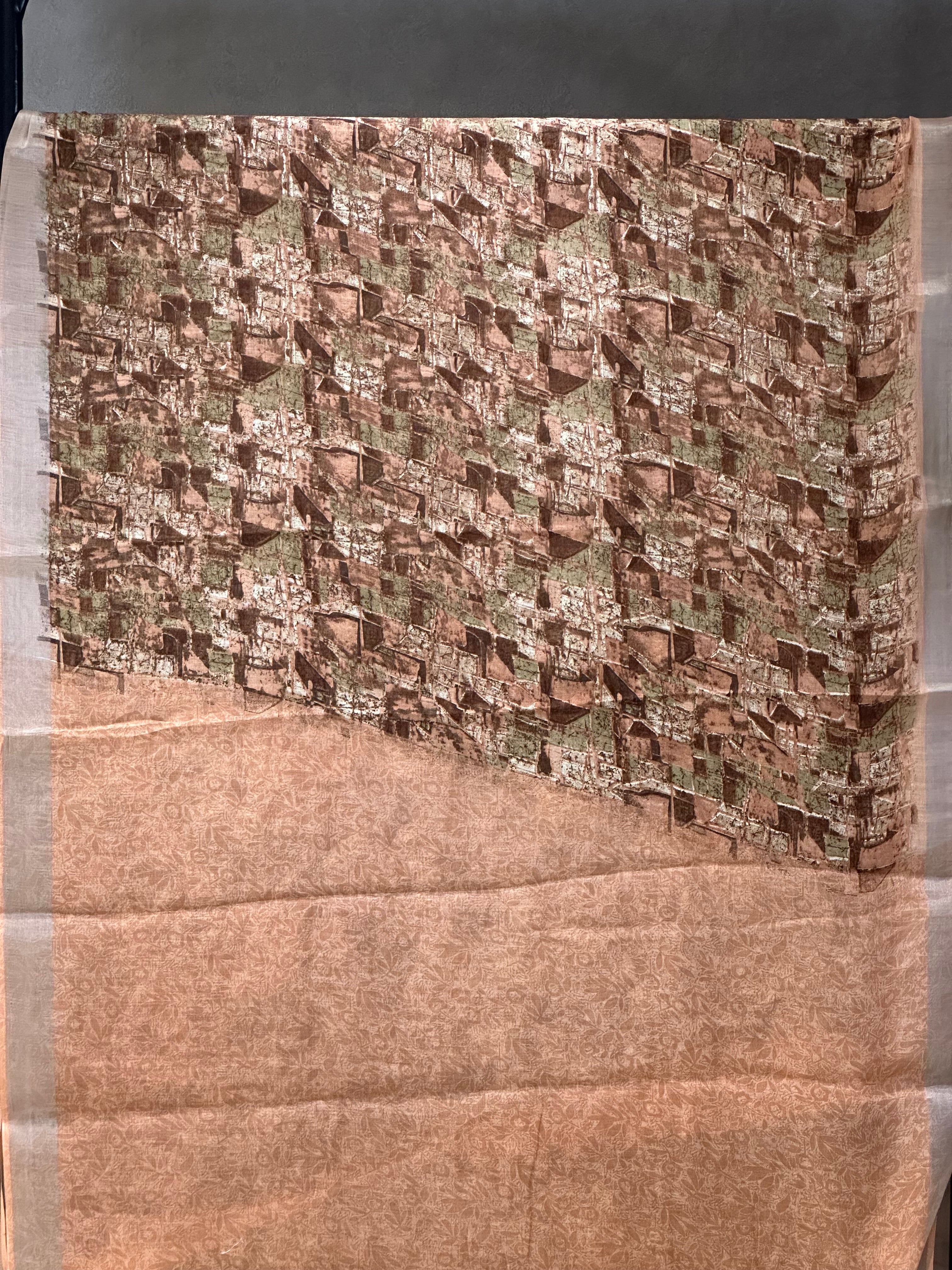 SEMI LINEN SAREE - 6209