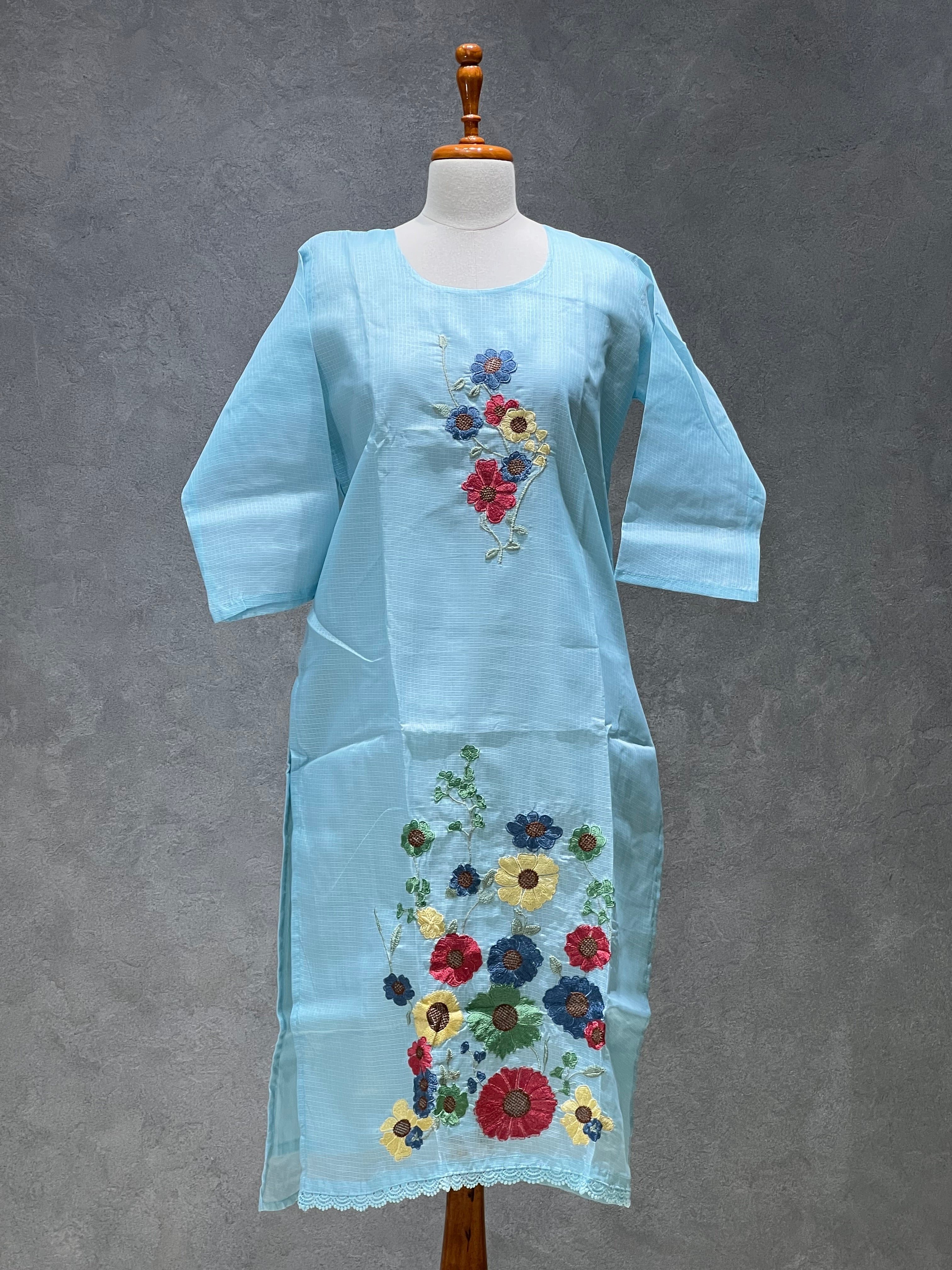 KOTA PASTEL BLUE FLORAL EMBRODERY