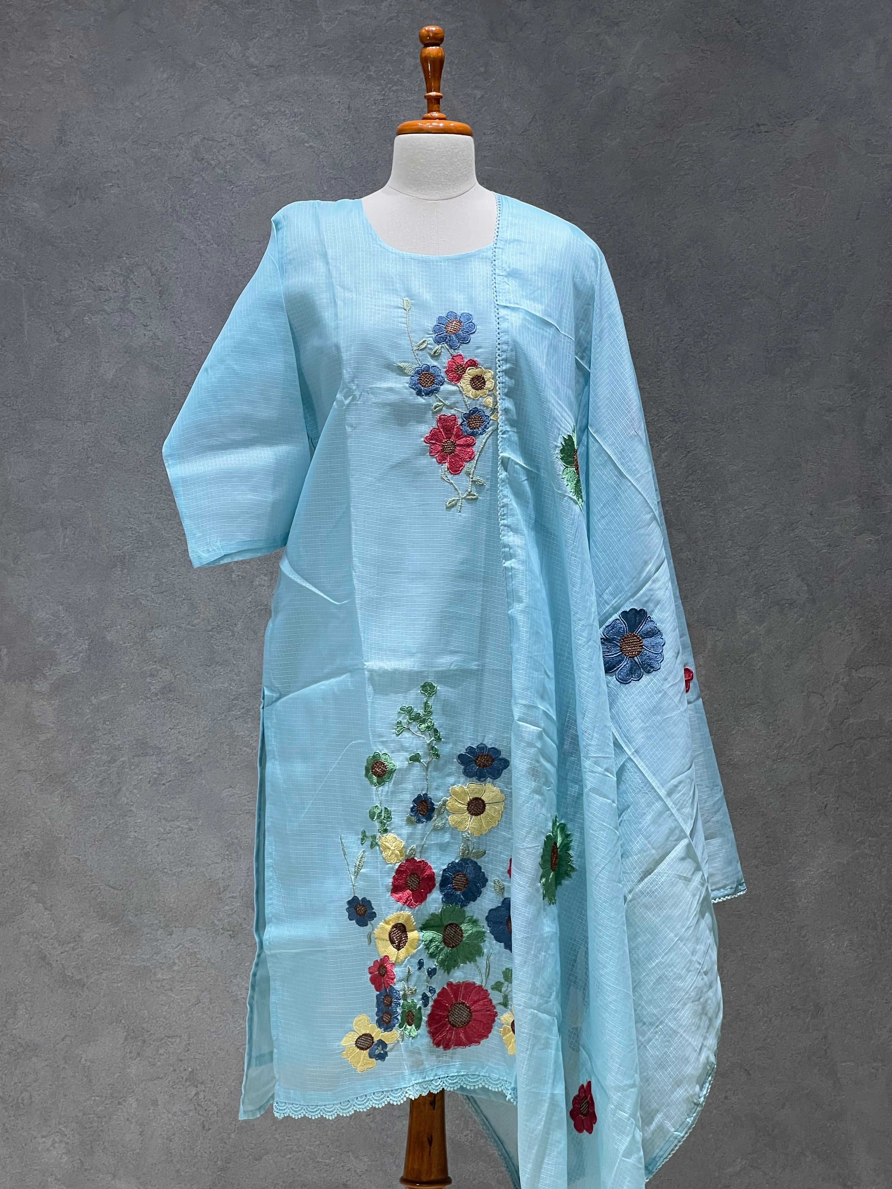 KOTA PASTEL BLUE FLORAL EMBRODERY