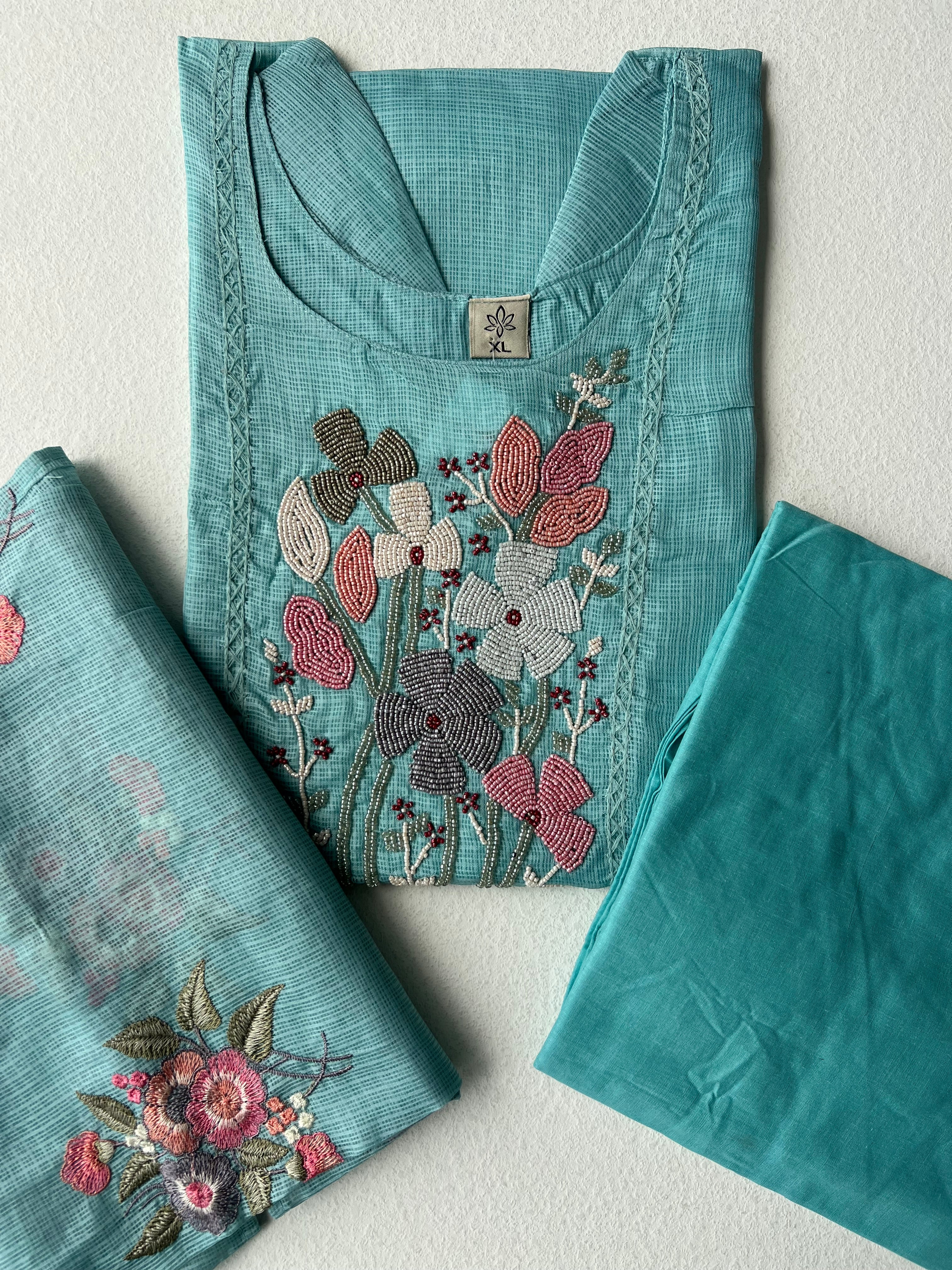 KOTA SALWAR SET - PASTEL BLUE - 1.9