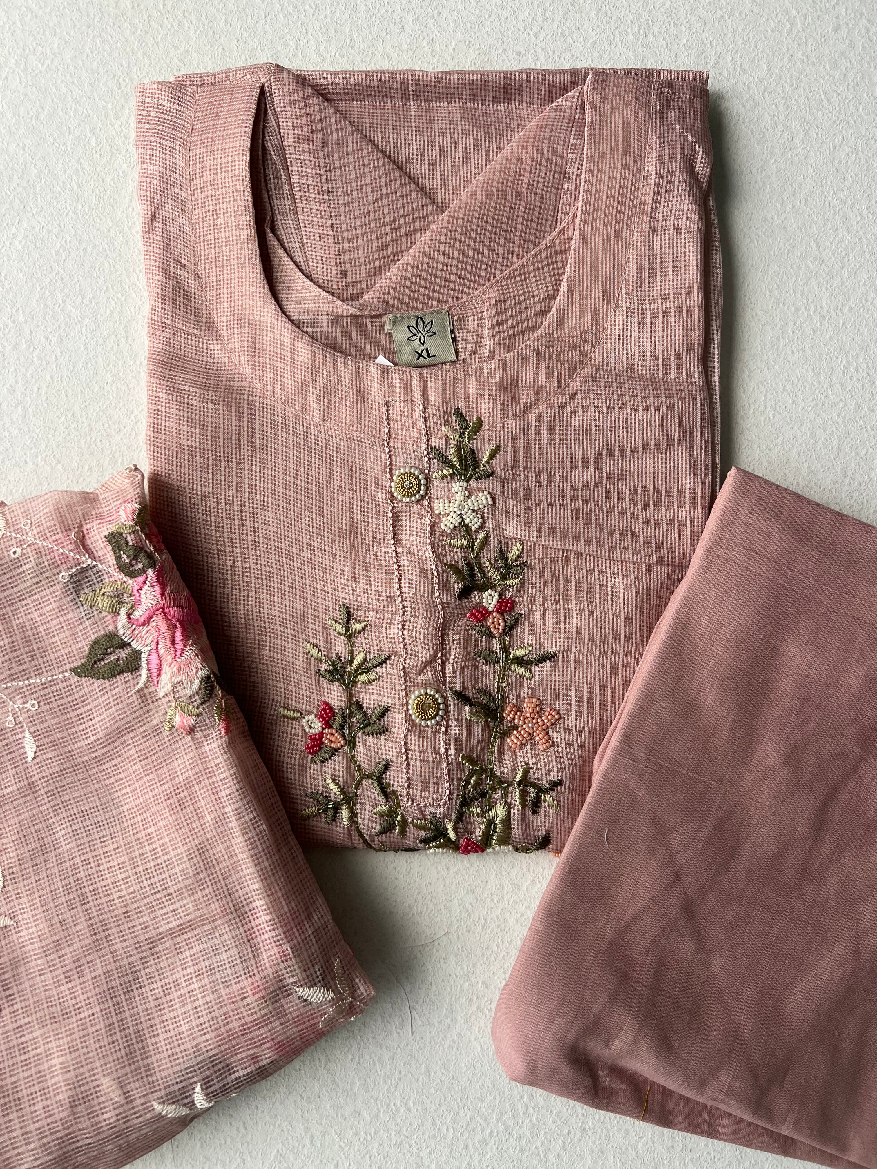 KOTA SALWAR SET - PASTEL PEACH - 1.8