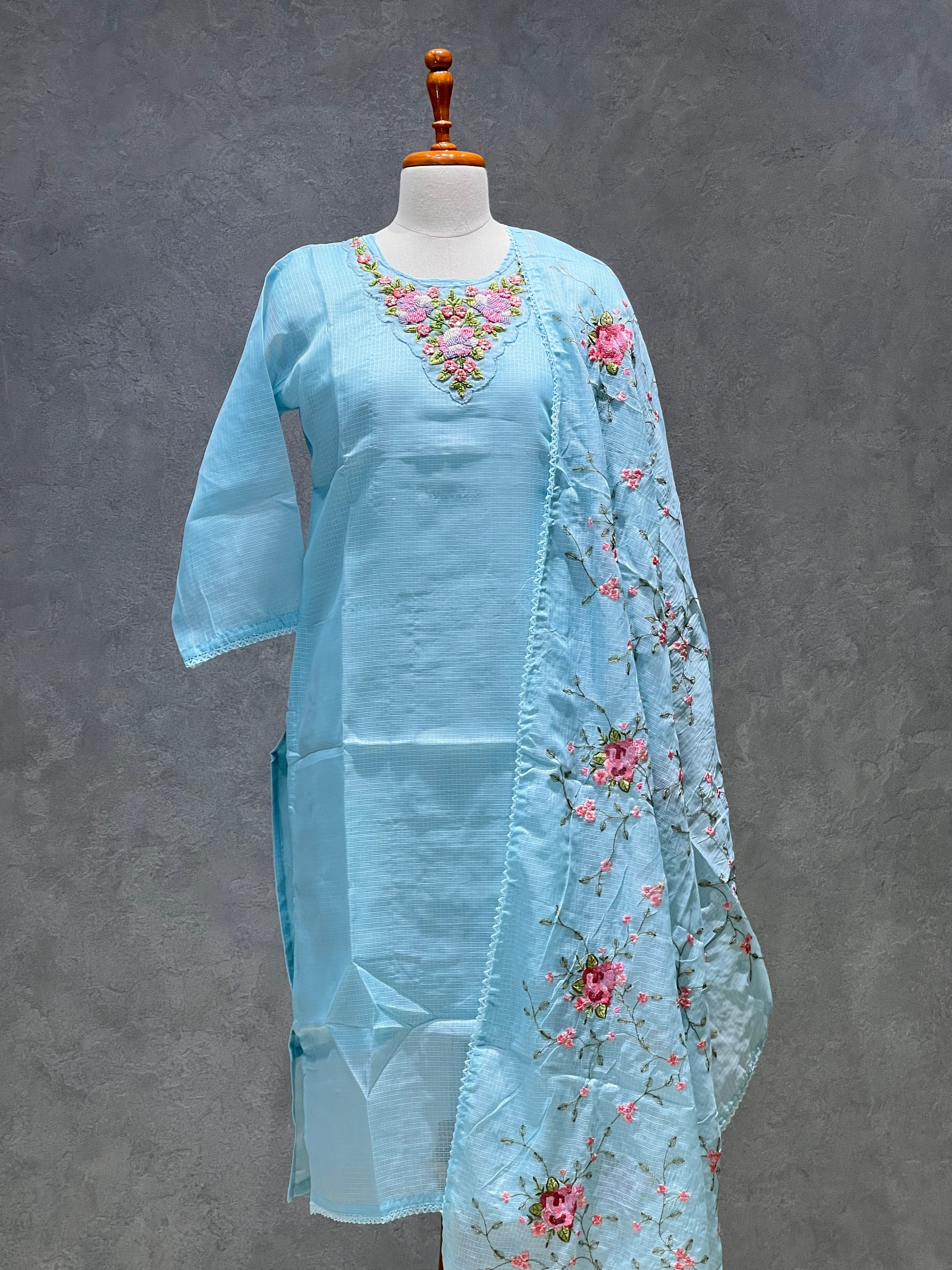 KOTA SALWAR SET - PASTEL BLUE -1.7