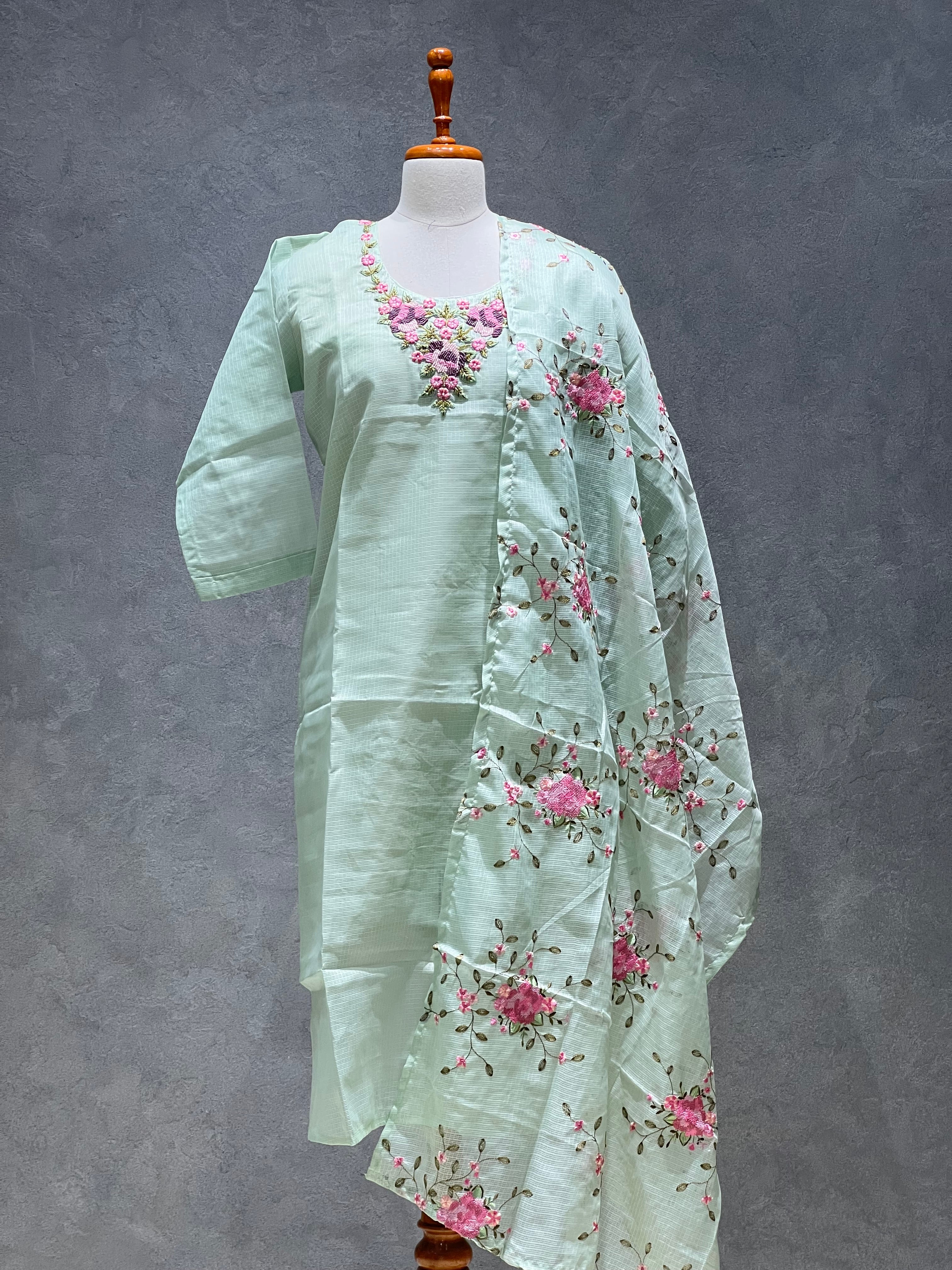 KOTA SALWAR SET - PASTEL GREEN -1.2