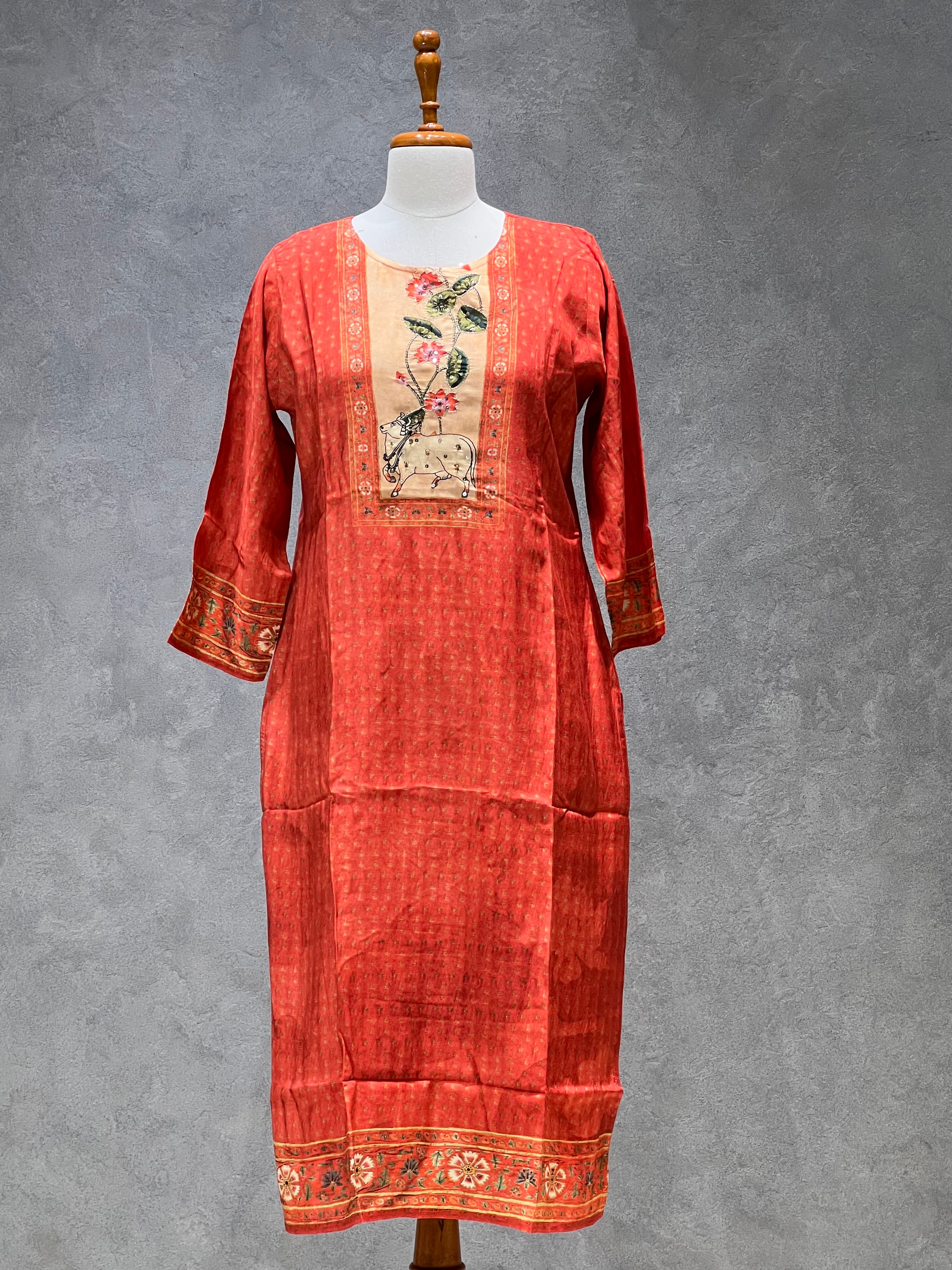 MUSLIN SUITS - ORANGE PICHWAI
