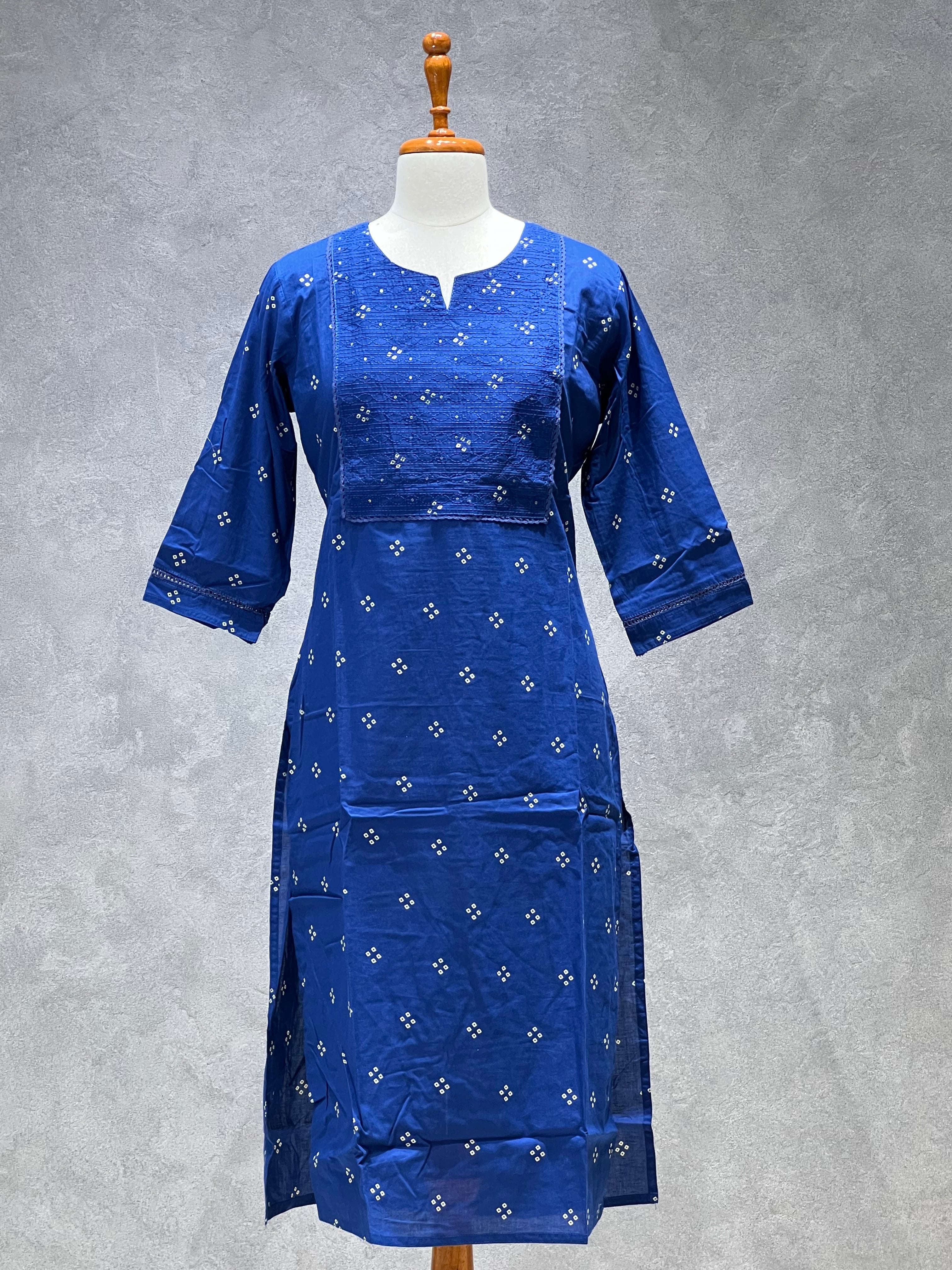 JAIPURI COTTON SUITS- ELECTRIC BLUE