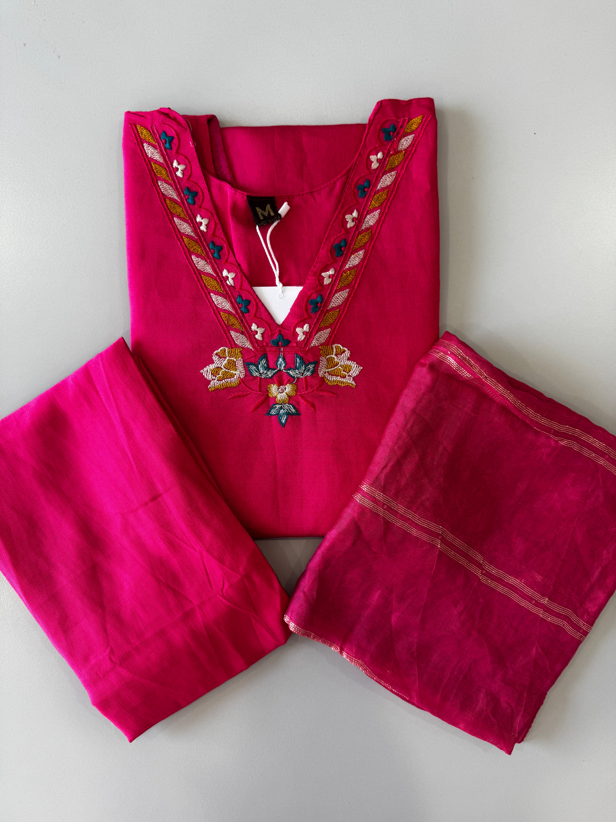 VATICAN SILK SALWAR SET (NEON MAGENTA)