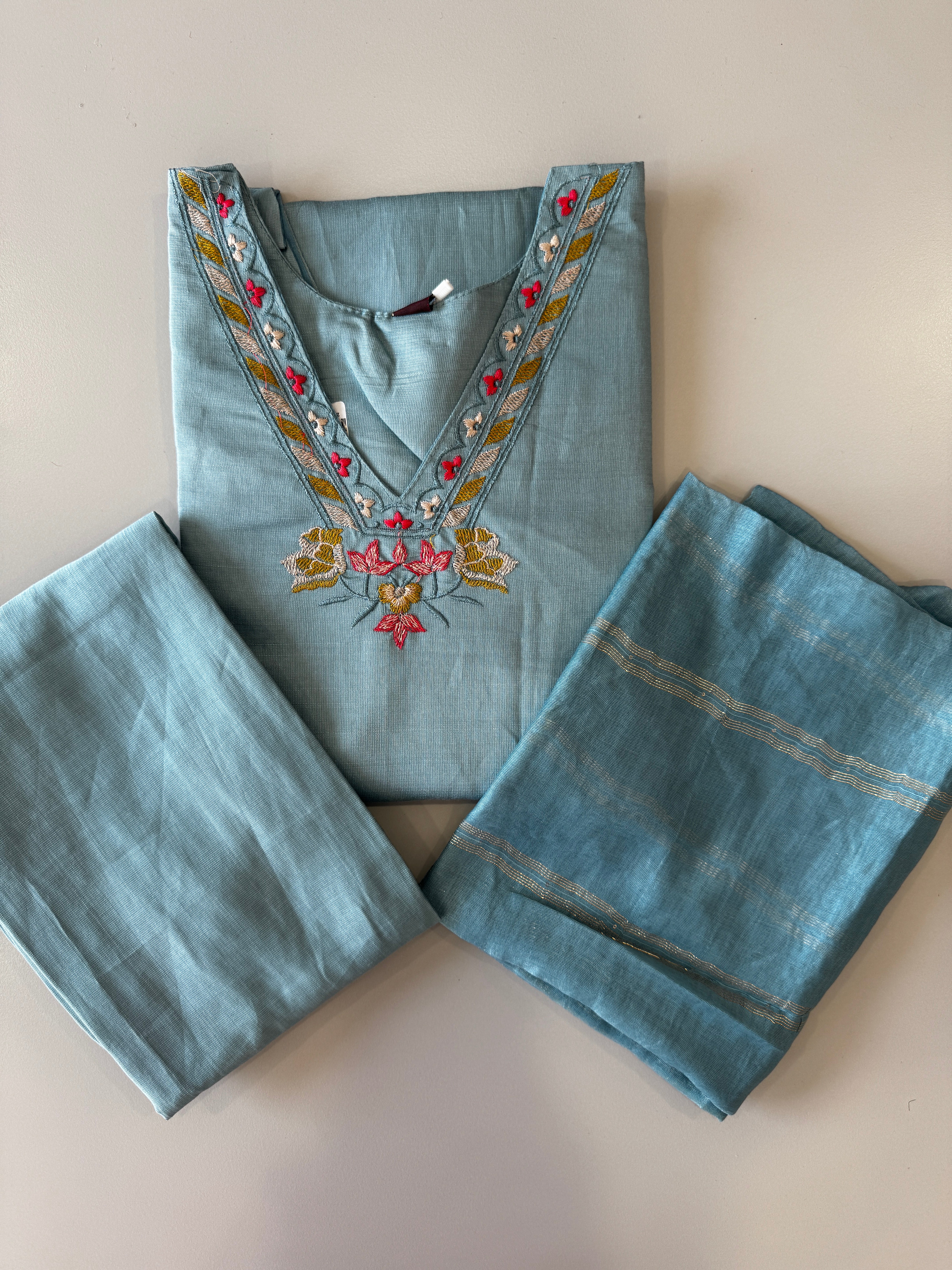 VATICAN SILK SALWAR SET (SKY BLUE)
