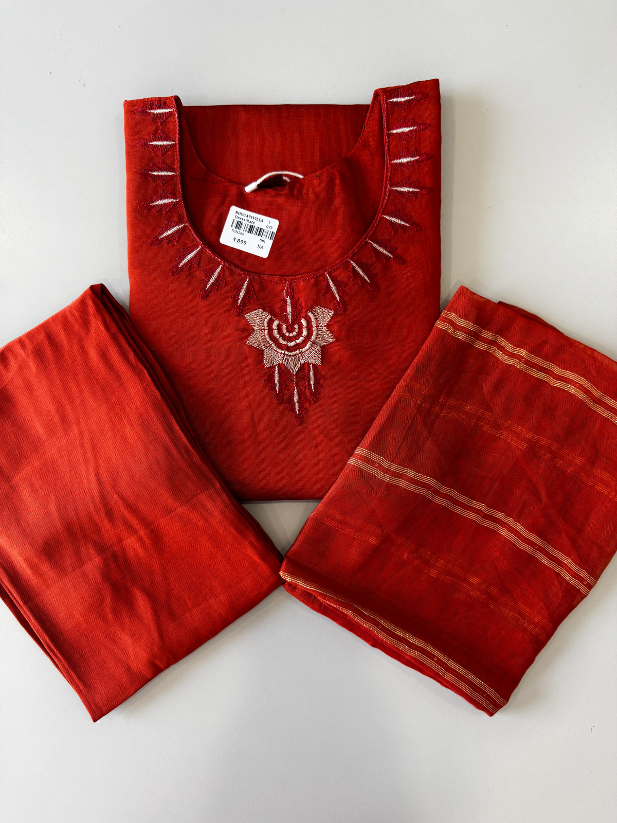 VATICAN SILK SALWAR SET (RUST ORANGE)