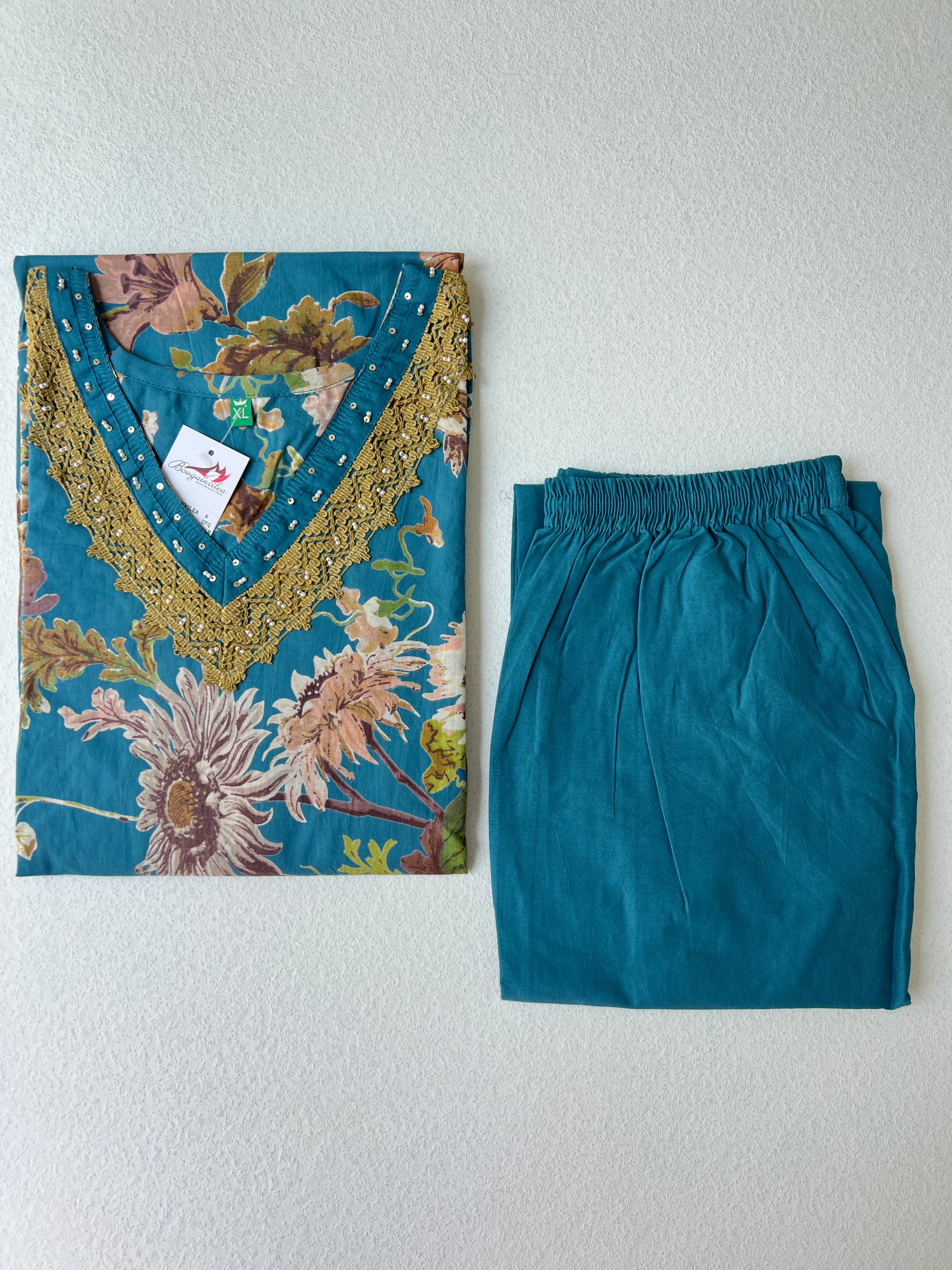 SAFFRON FLOWER KURTI SETS 0.1