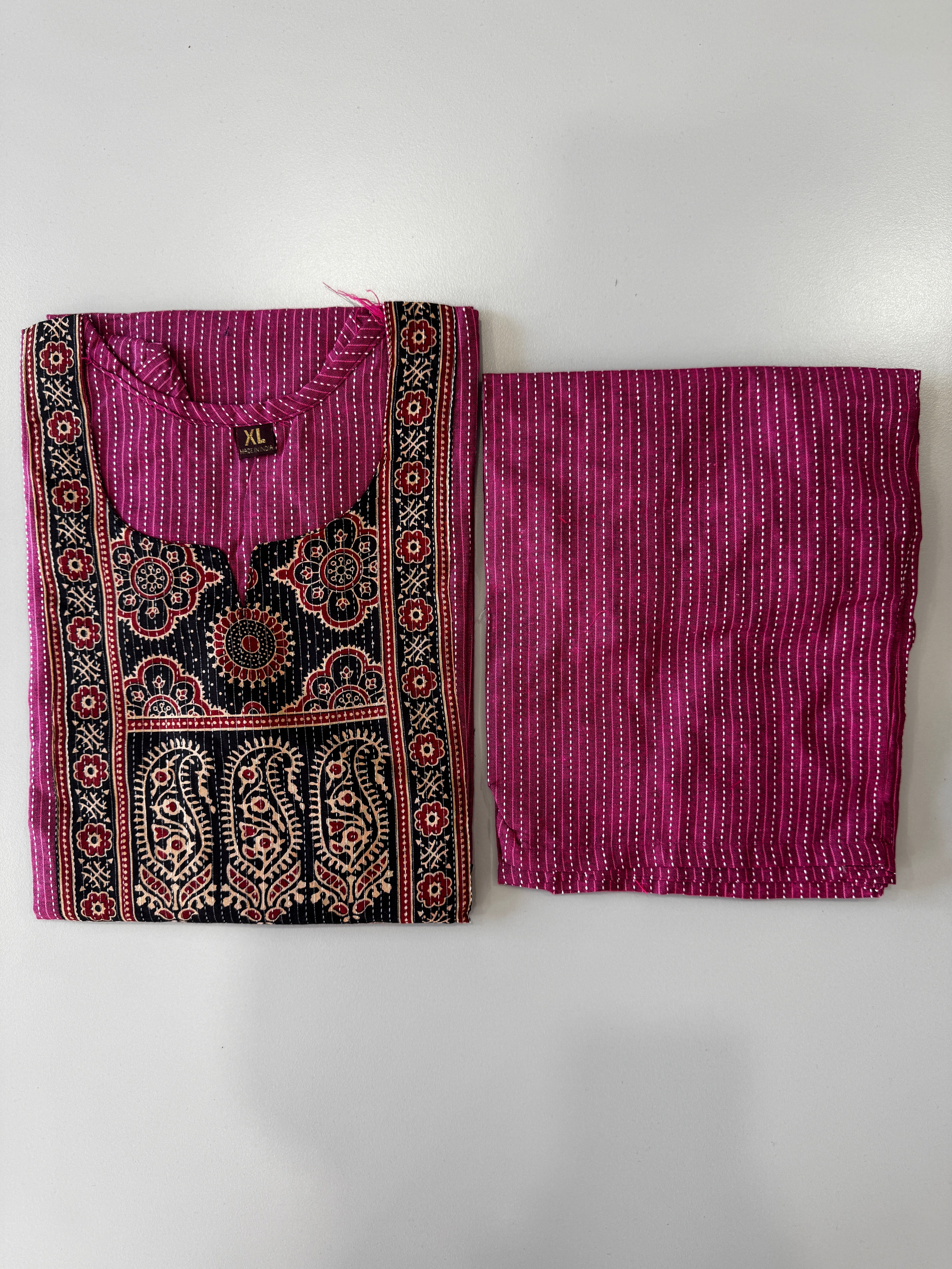 KANTHA KURTHI SET (PINK)