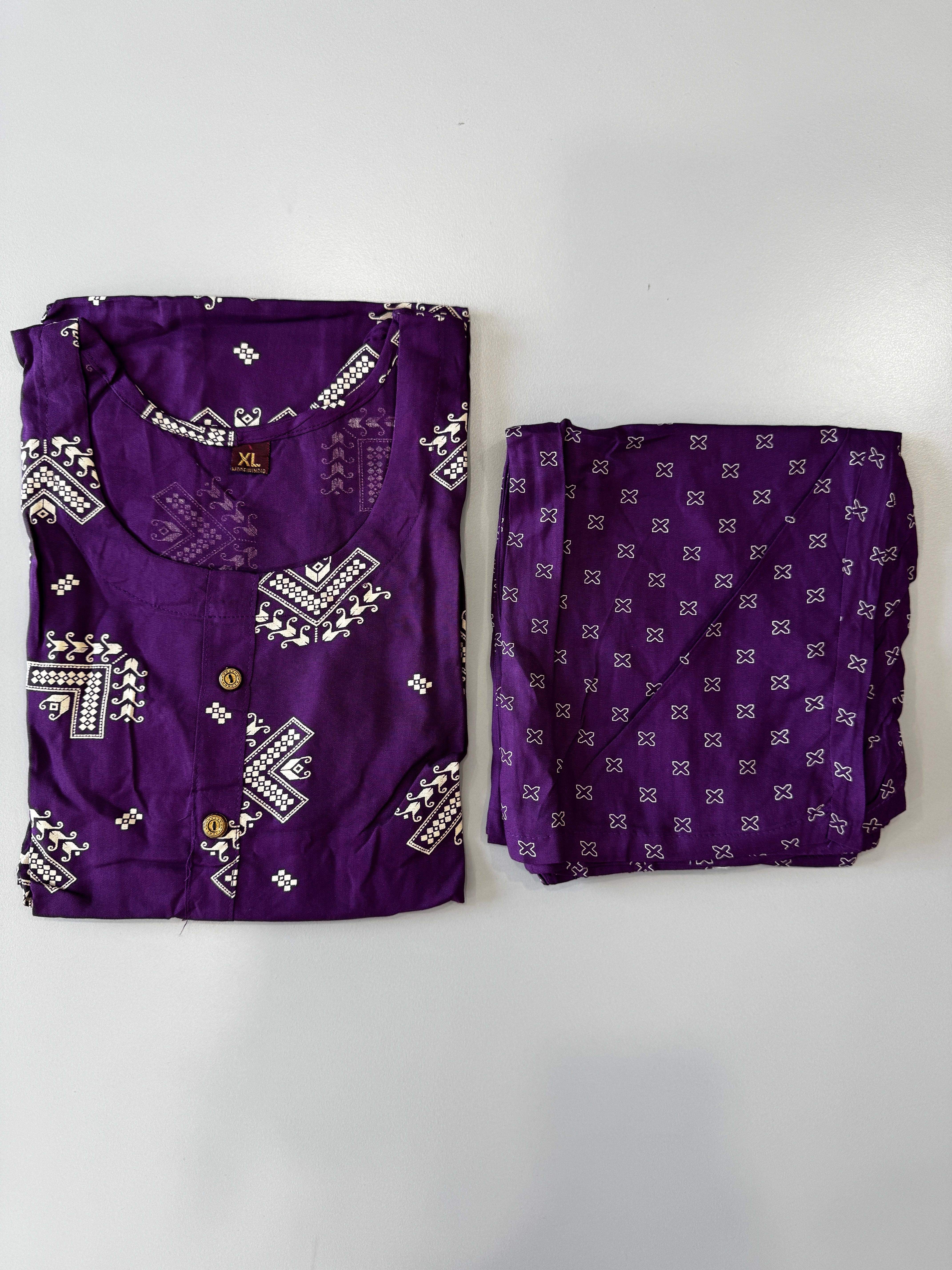 CASUAL WEAR GEOMENTRIC PRINT - PURPLE
