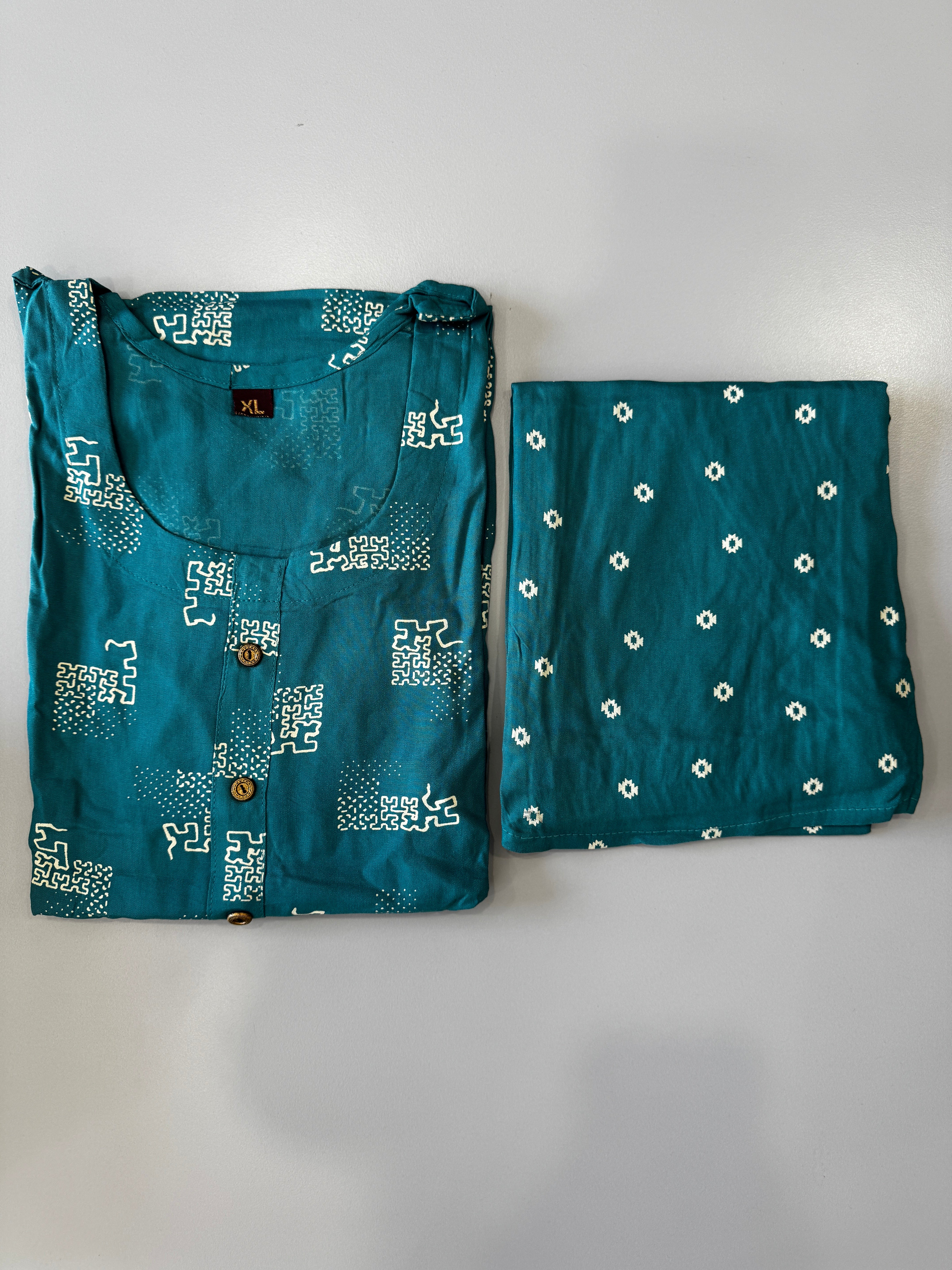 CASUAL WEAR BLUE GEOMENTRIC PRINT