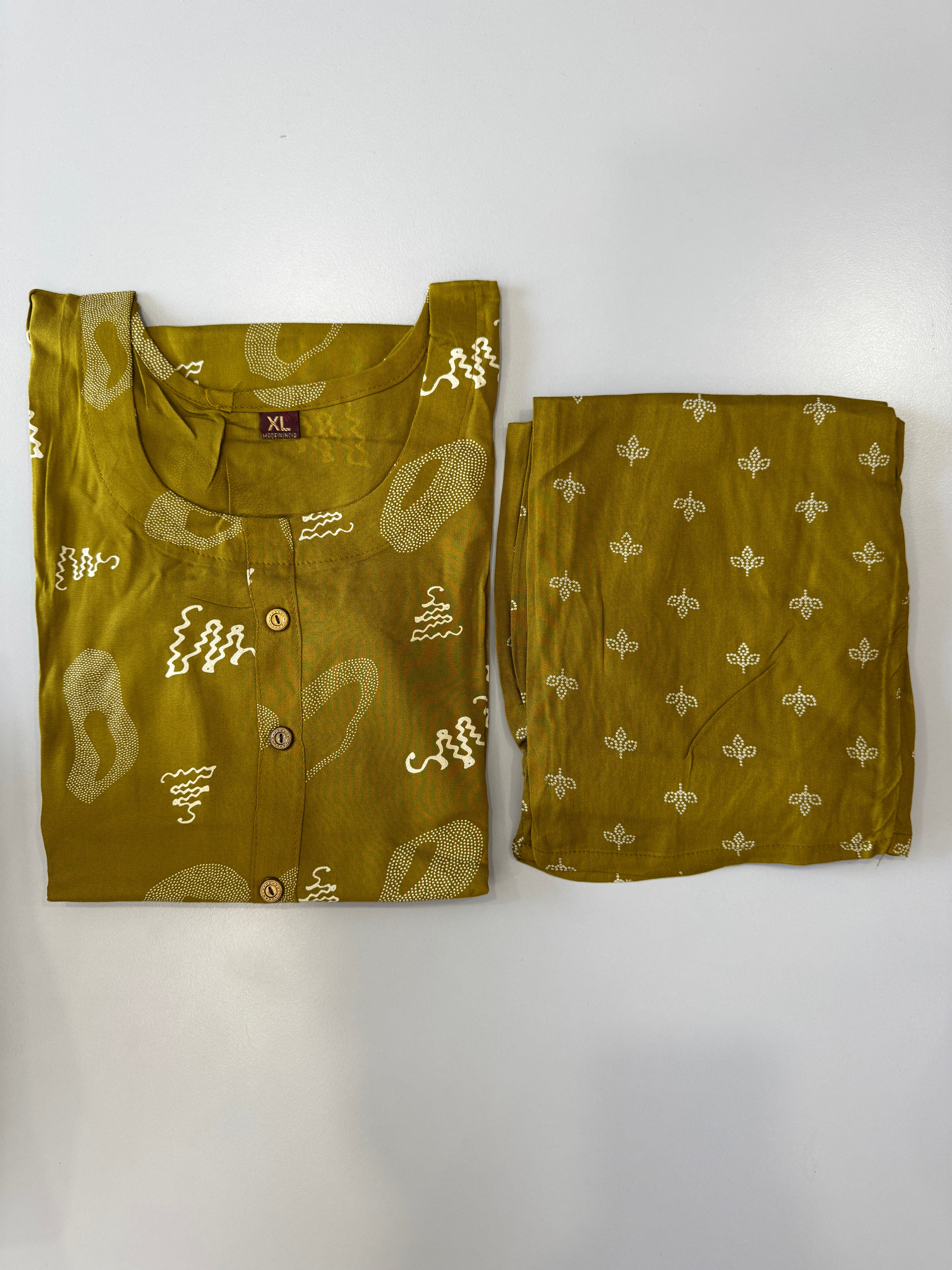 CASUAL WEAR MUSTARD ART KURTHI SET