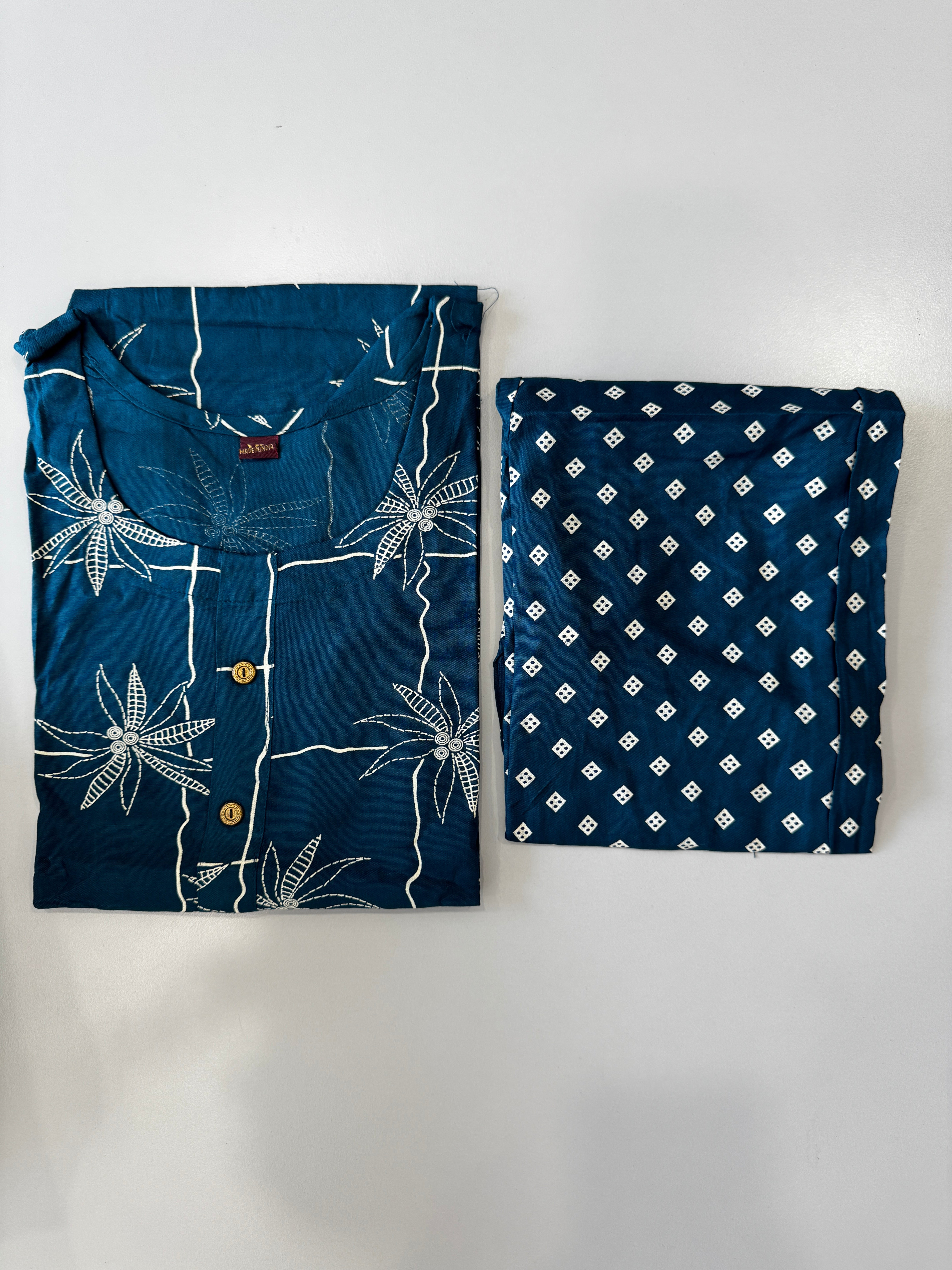 CASUAL WEAR ART BLUE KURTHI SET