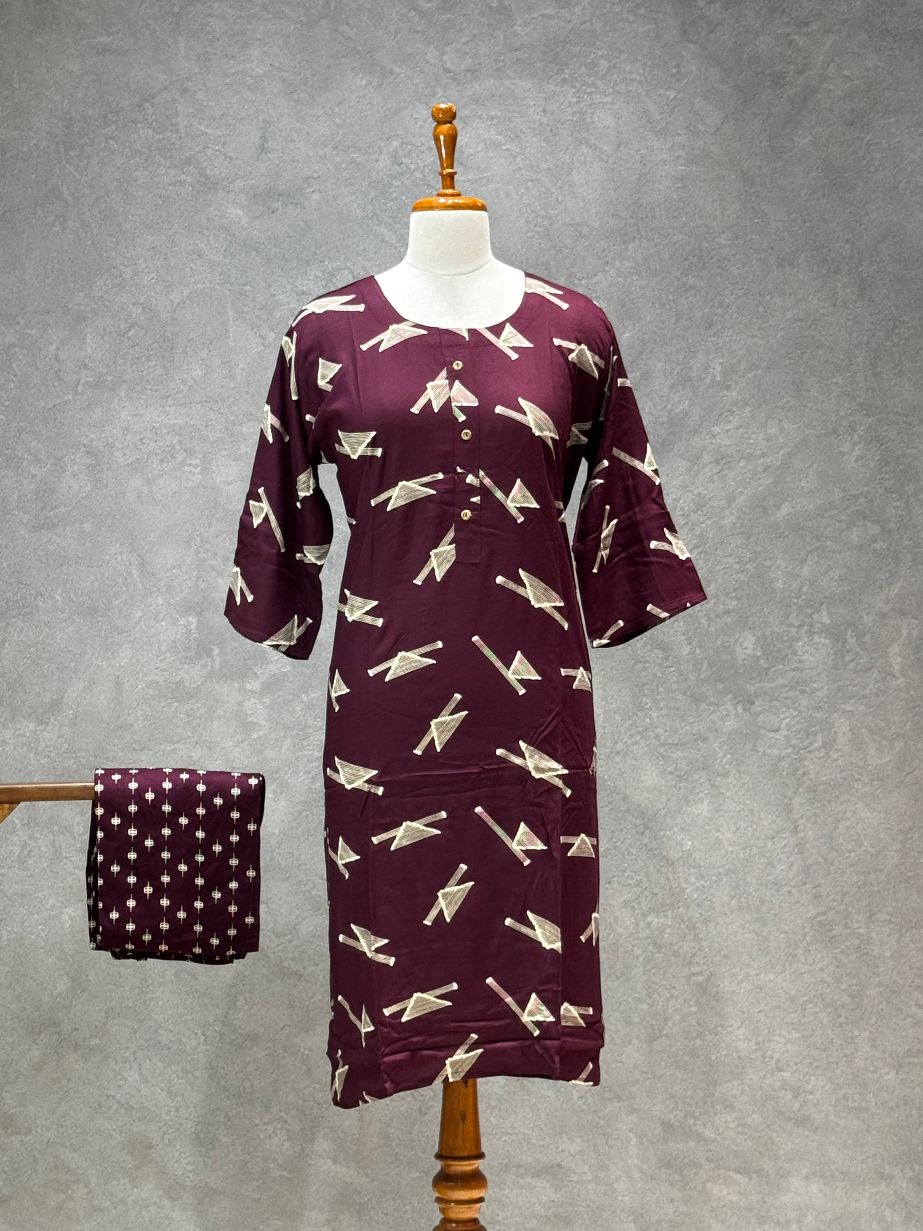 CASUAL WEAR GEOMENTRIC PURPLE SET