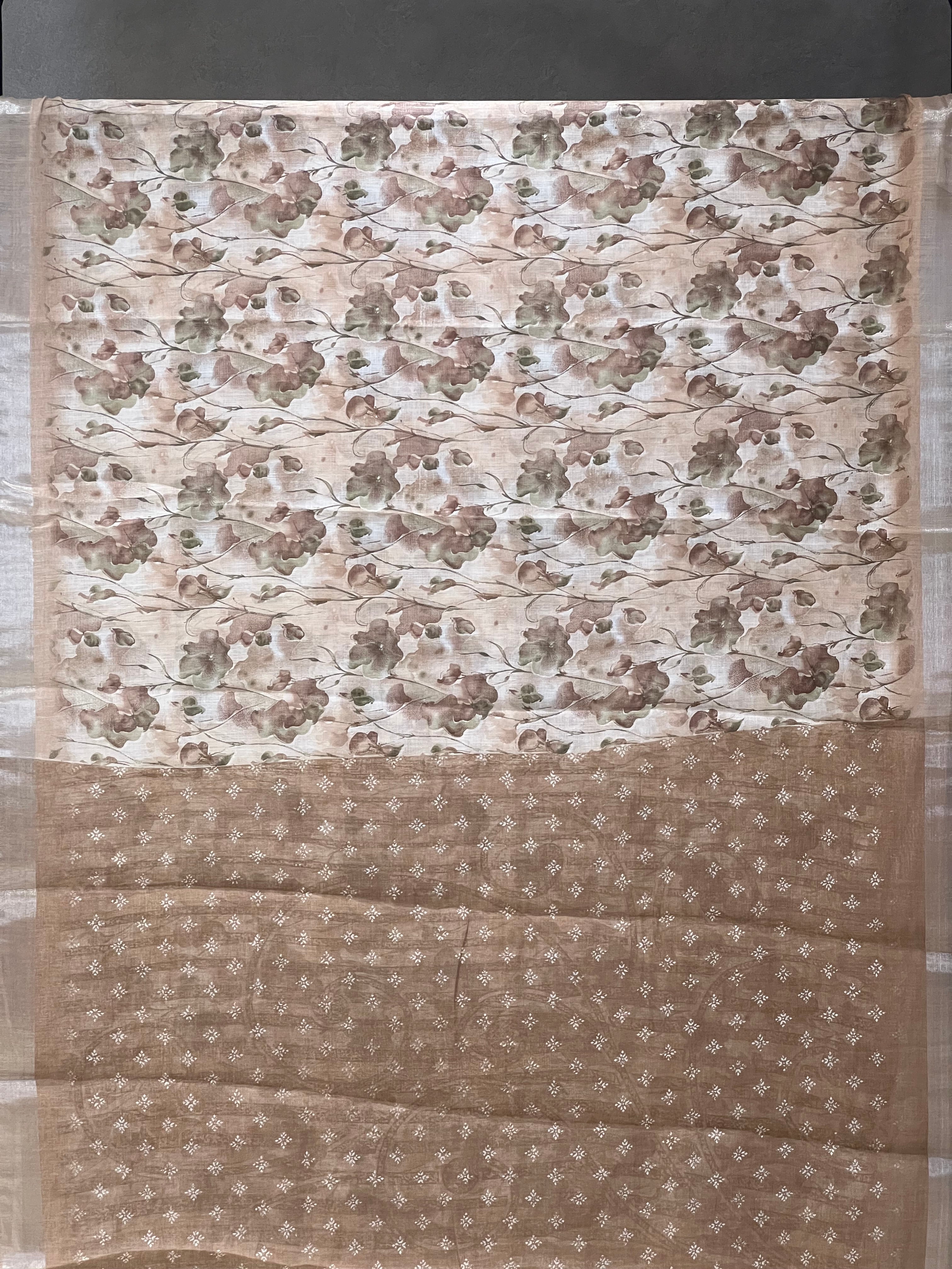 SEMI LINEN SAREE - 6207