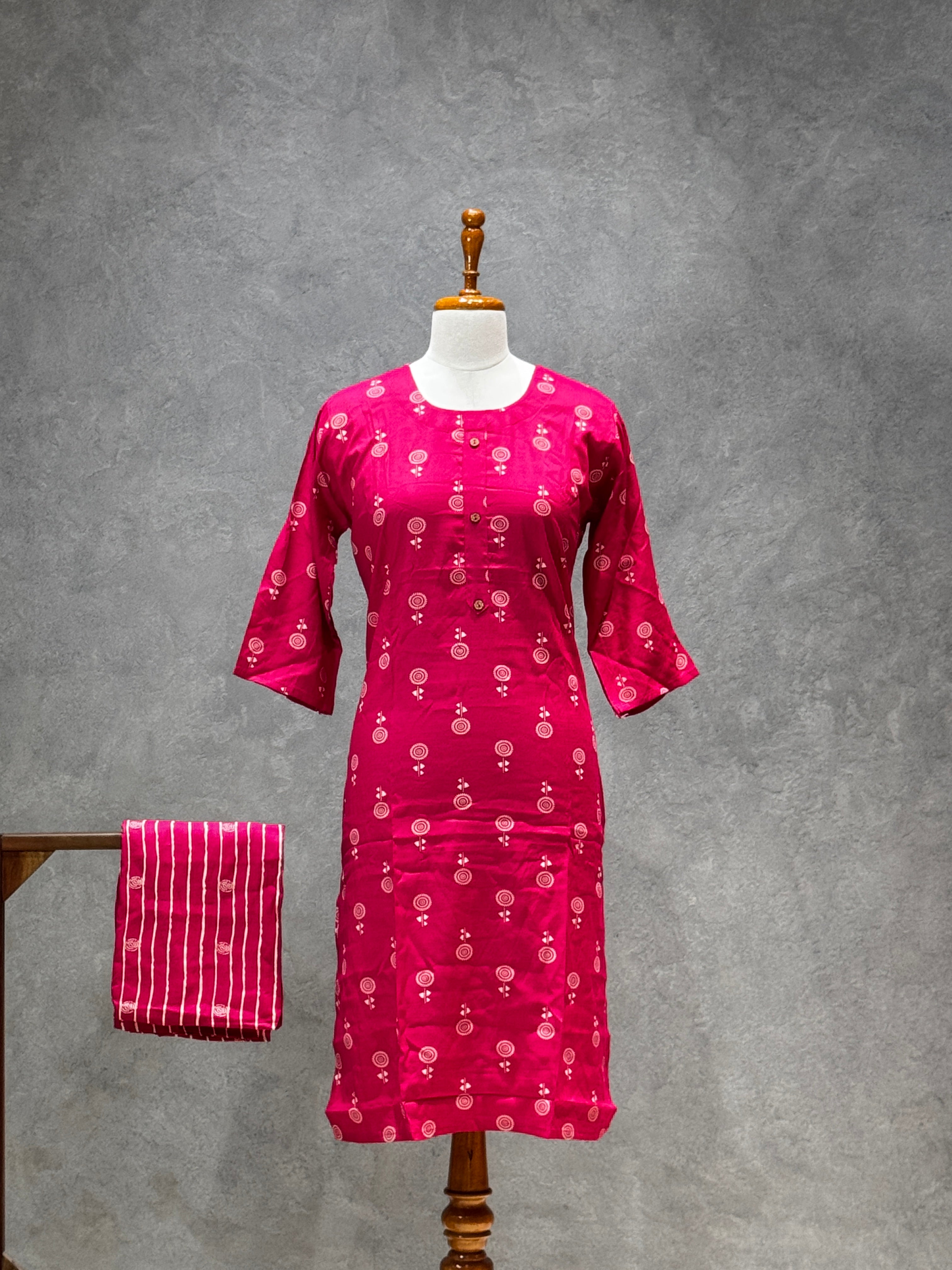 HOT PINK ETHNIC FLORAL EVERYDAY WEAR