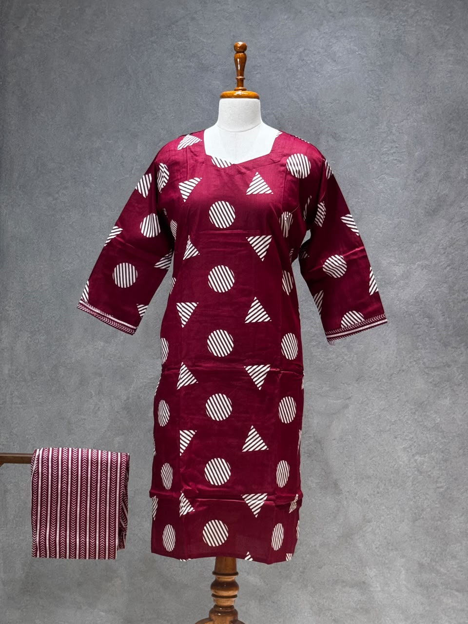 BURGUNDY GEOMETRIC GRACE SALWAR SET
