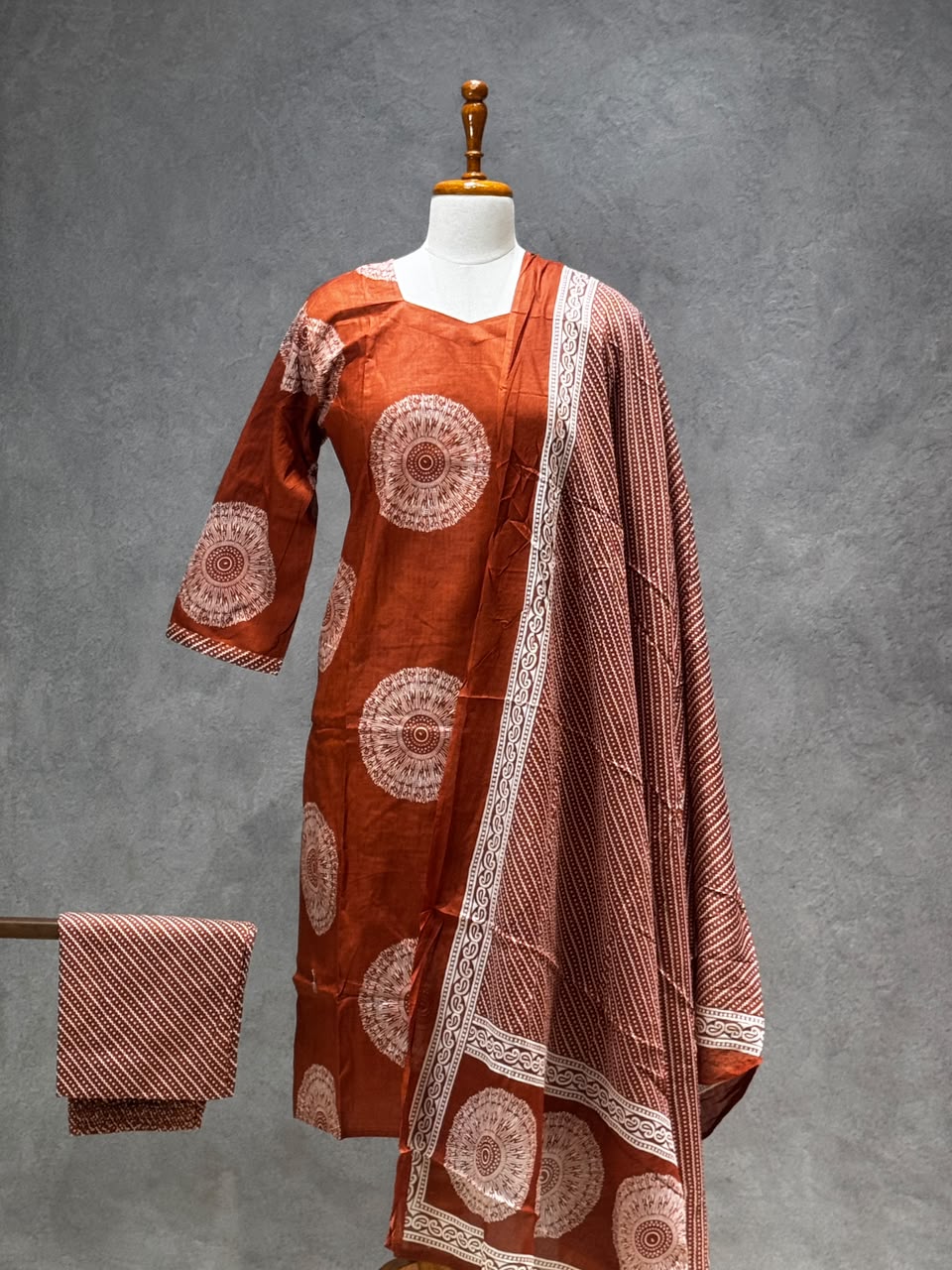 RUSTIC TERRACOTTA PRINT SALWAR SET