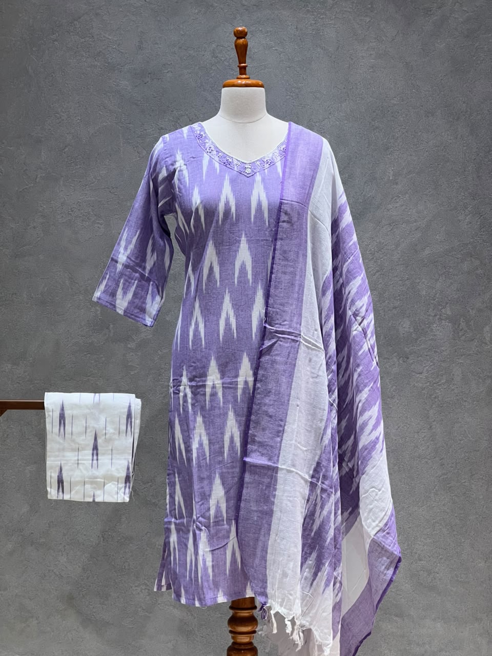 LAVENDER IKAT HANDLOOM COTTON SUIT SET