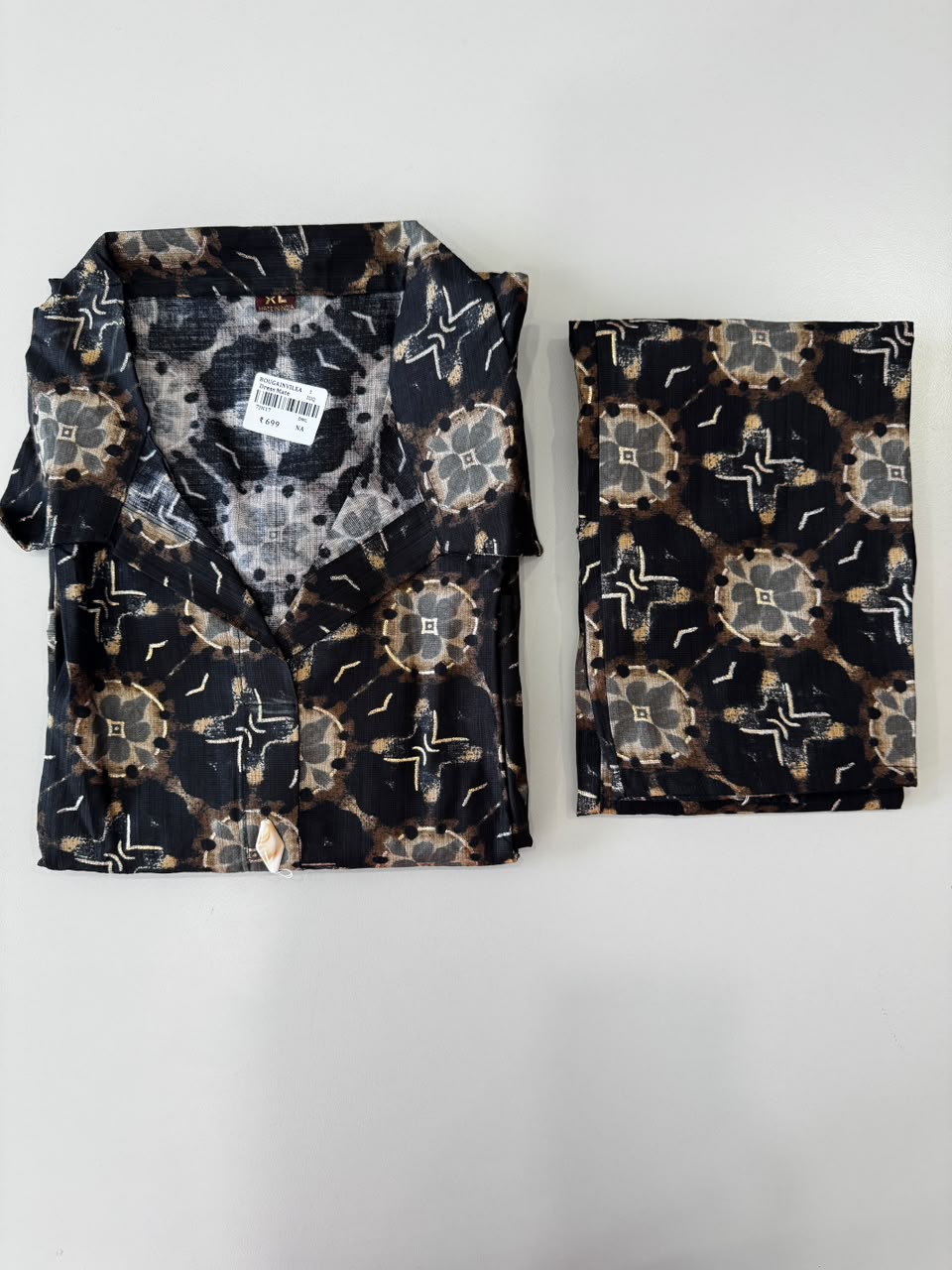 MIDNIGHT MOSAIC PRINTED LONG KURTI