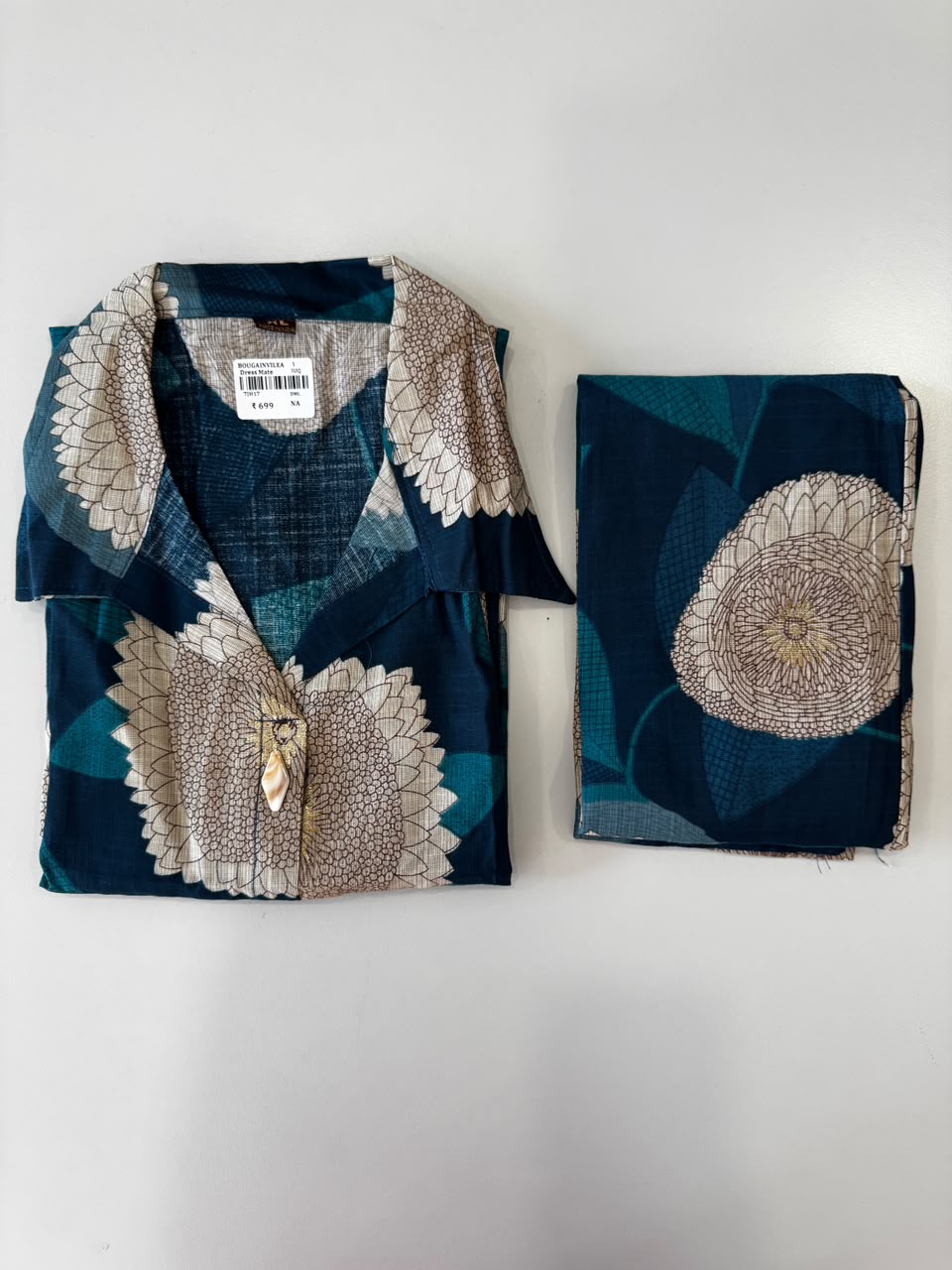 OCEANIC BLOOM PRINTED LONG KURTI